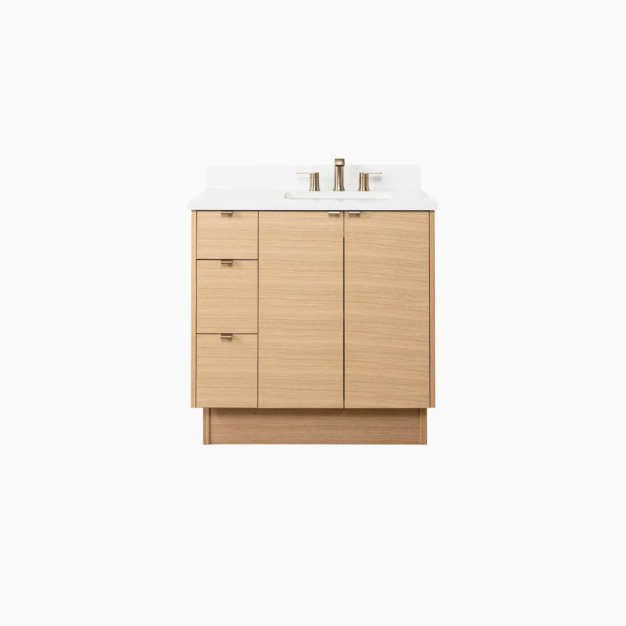 Ashbury SLIM 36" Natural White Oak Bathroom Vanity, Right Sink - Image 11
