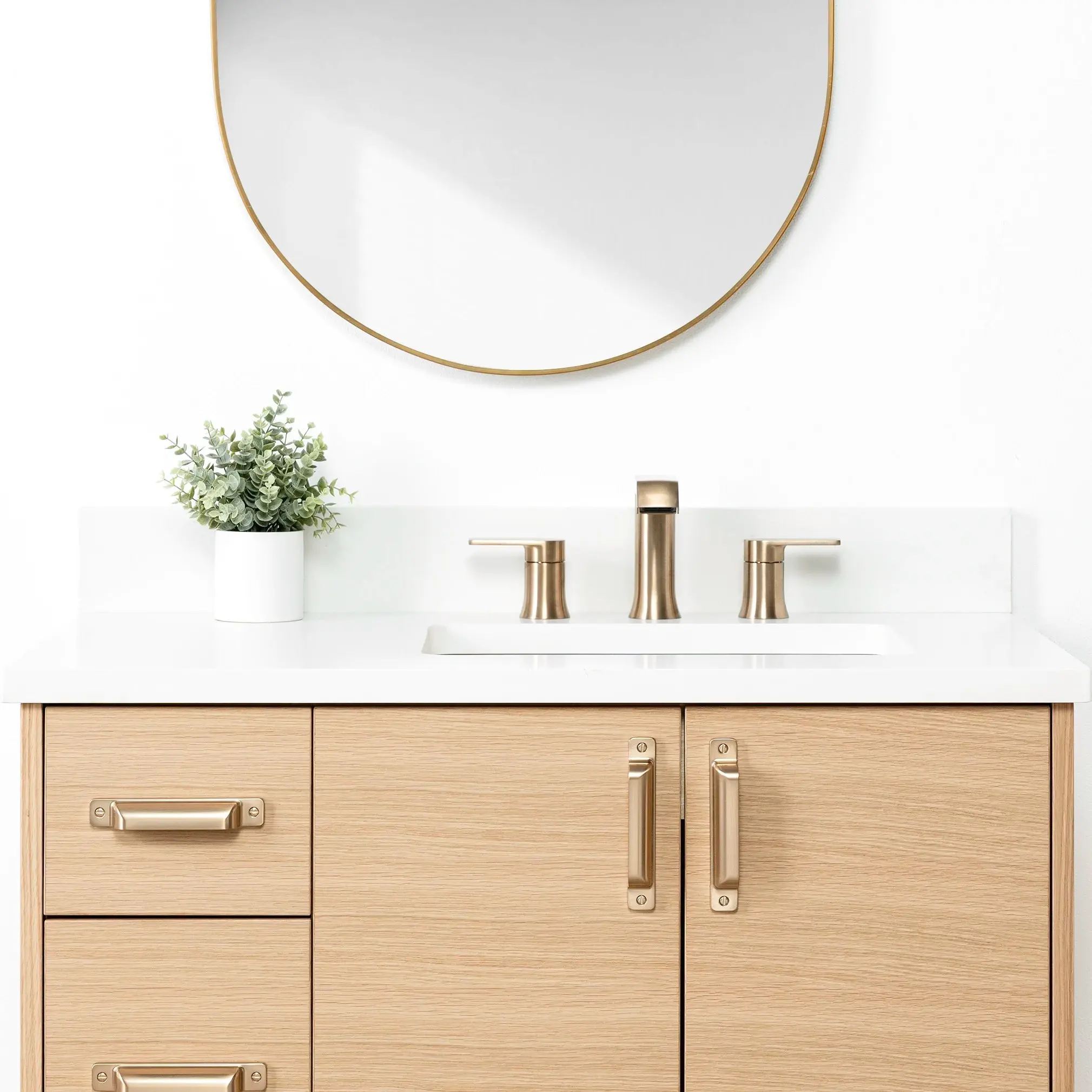 Ashbury SLIM 36" Natural White Oak Bathroom Vanity, Right Sink - Image 14