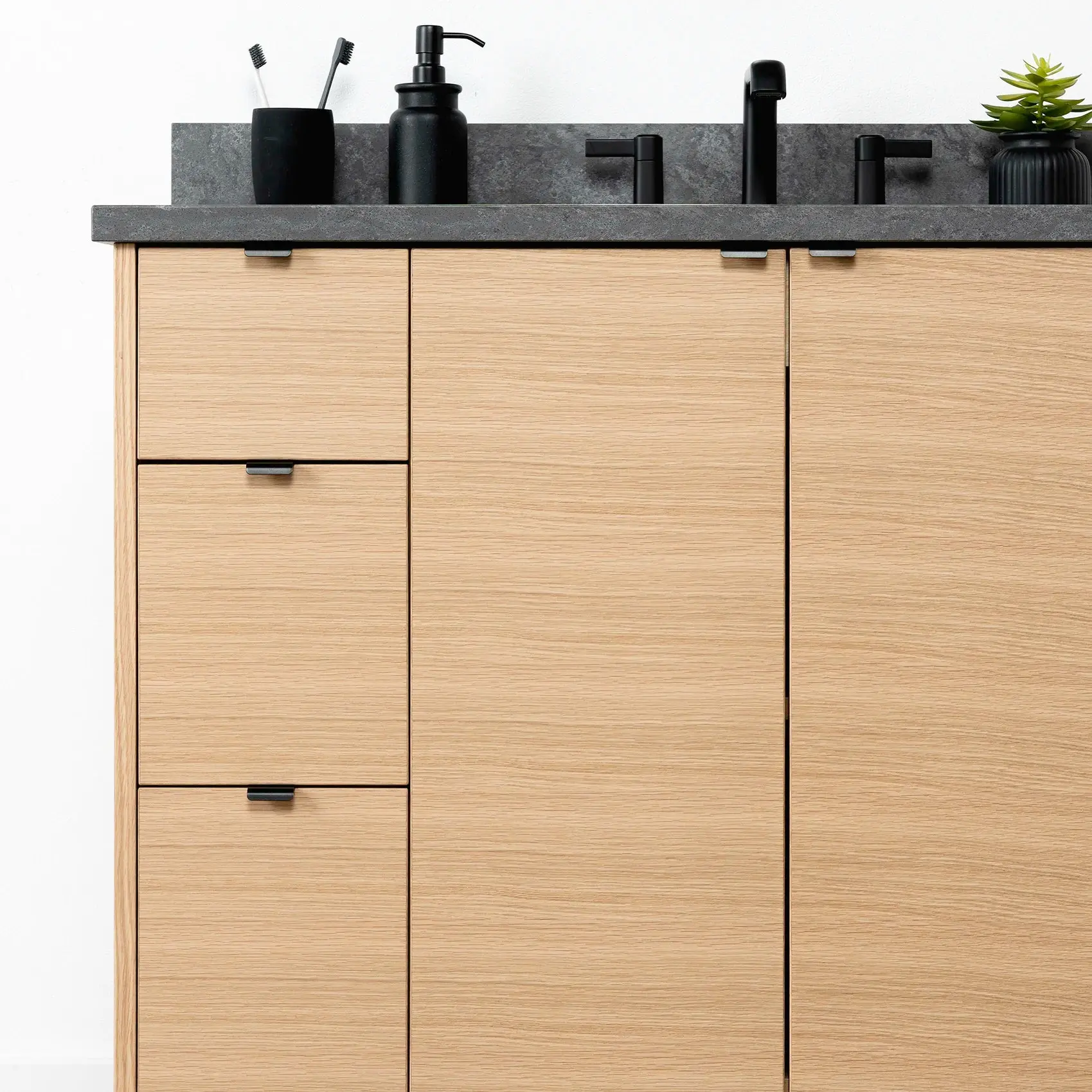 Ashbury SLIM 36" Natural White Oak Bathroom Vanity, Right Sink - Image 7