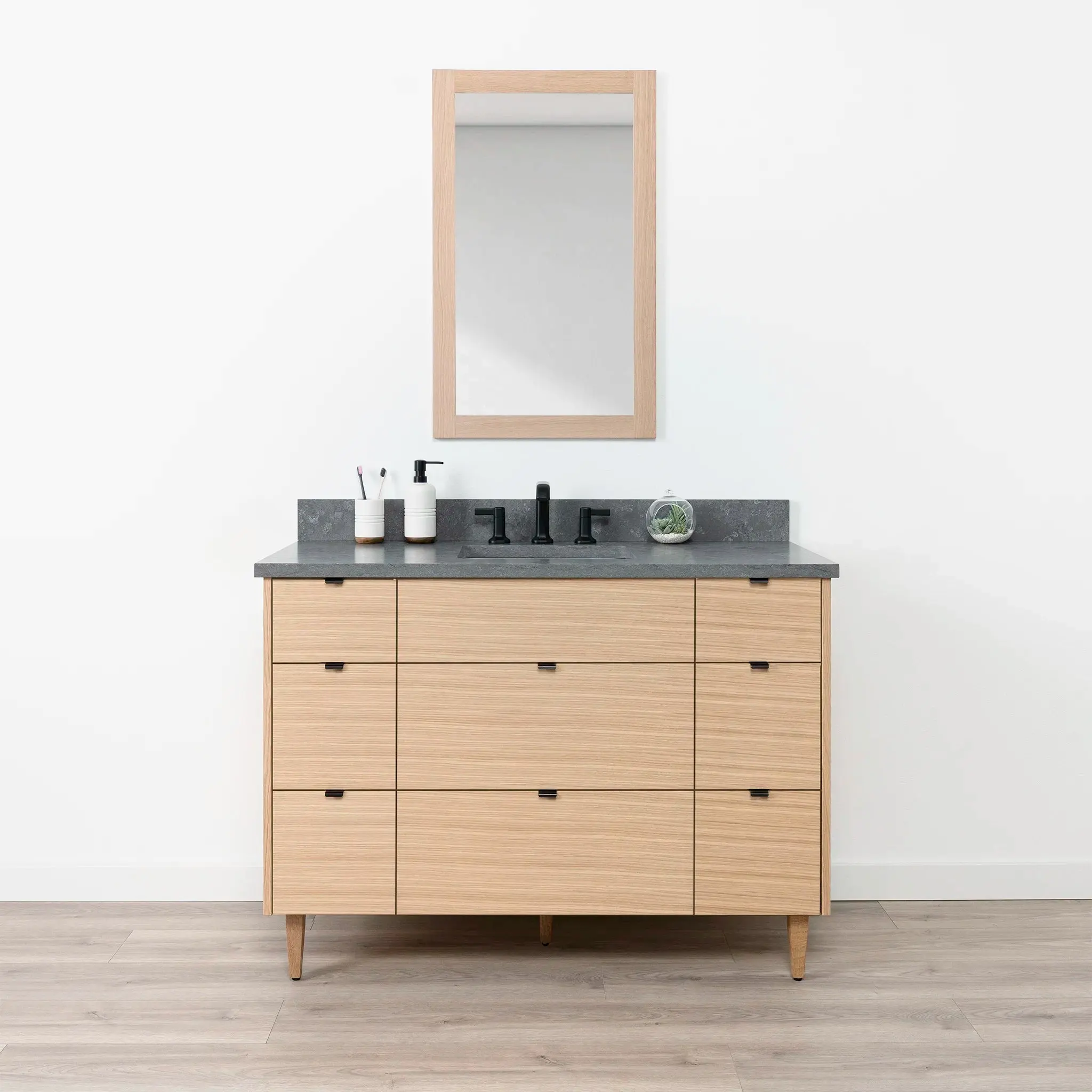 Ashbury 48" Natural White Oak Bathroom Vanity - All Drawers - Image 2