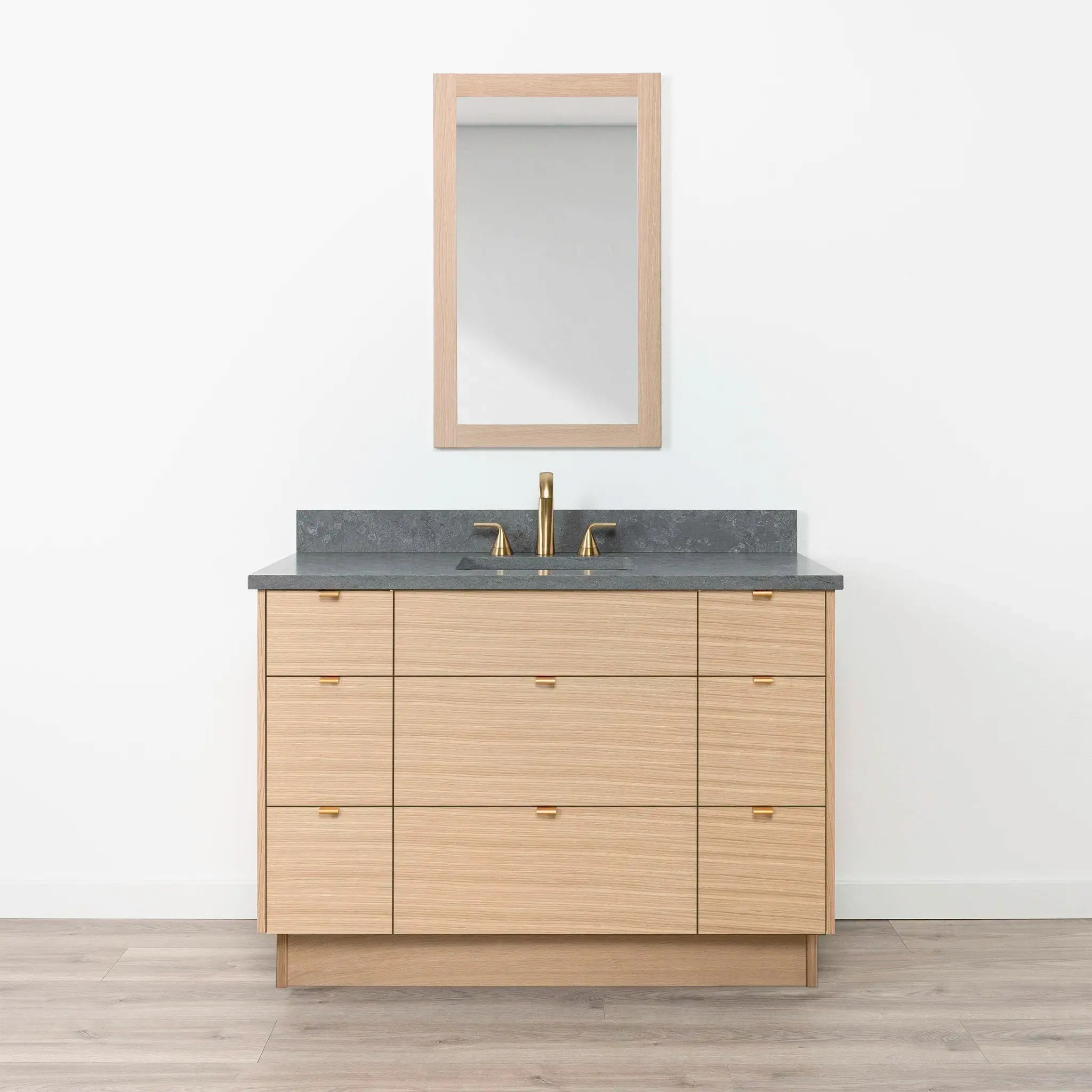Ashbury 48" Natural White Oak Bathroom Vanity - All Drawers - Image 26