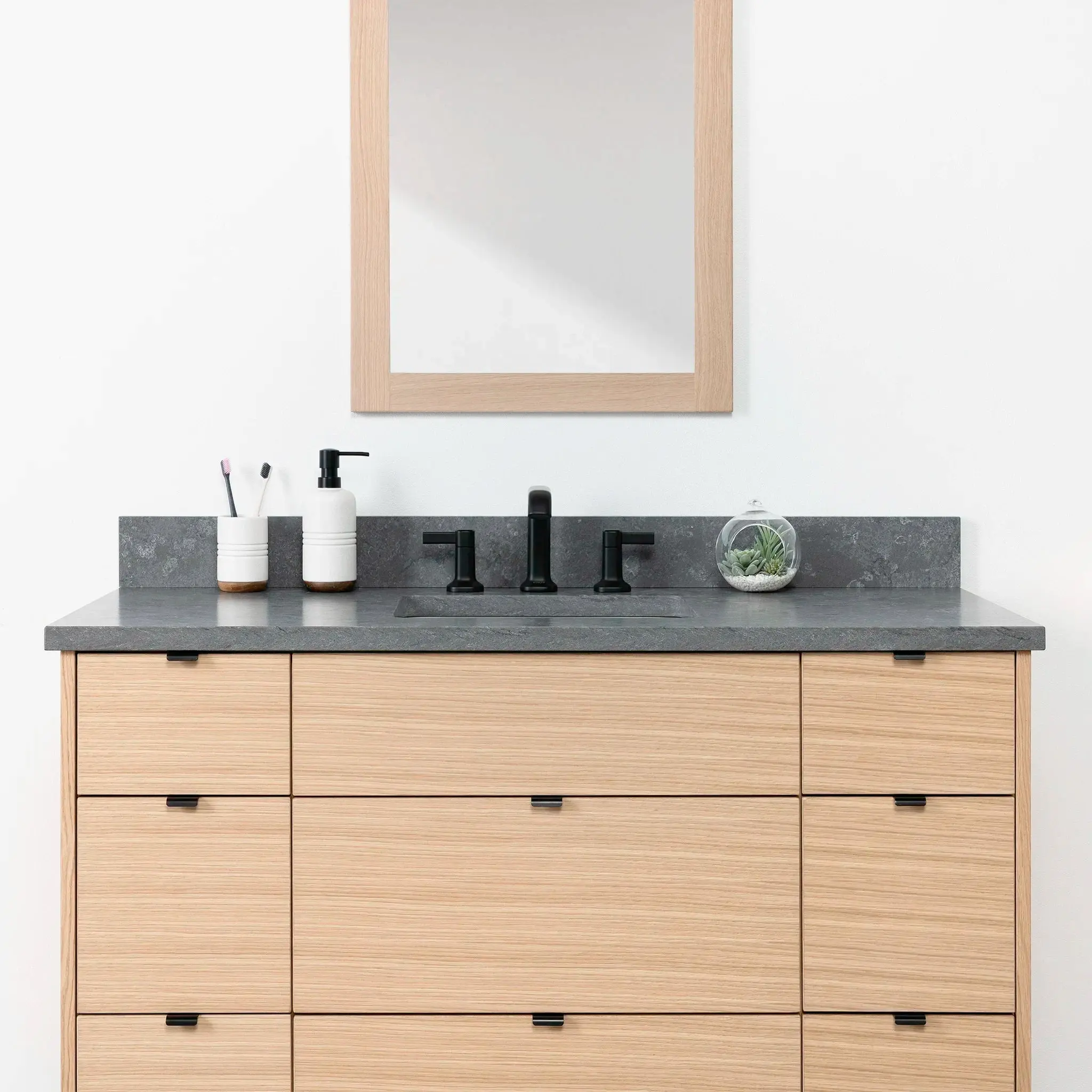Ashbury 48" Natural White Oak Bathroom Vanity - All Drawers - Image 3