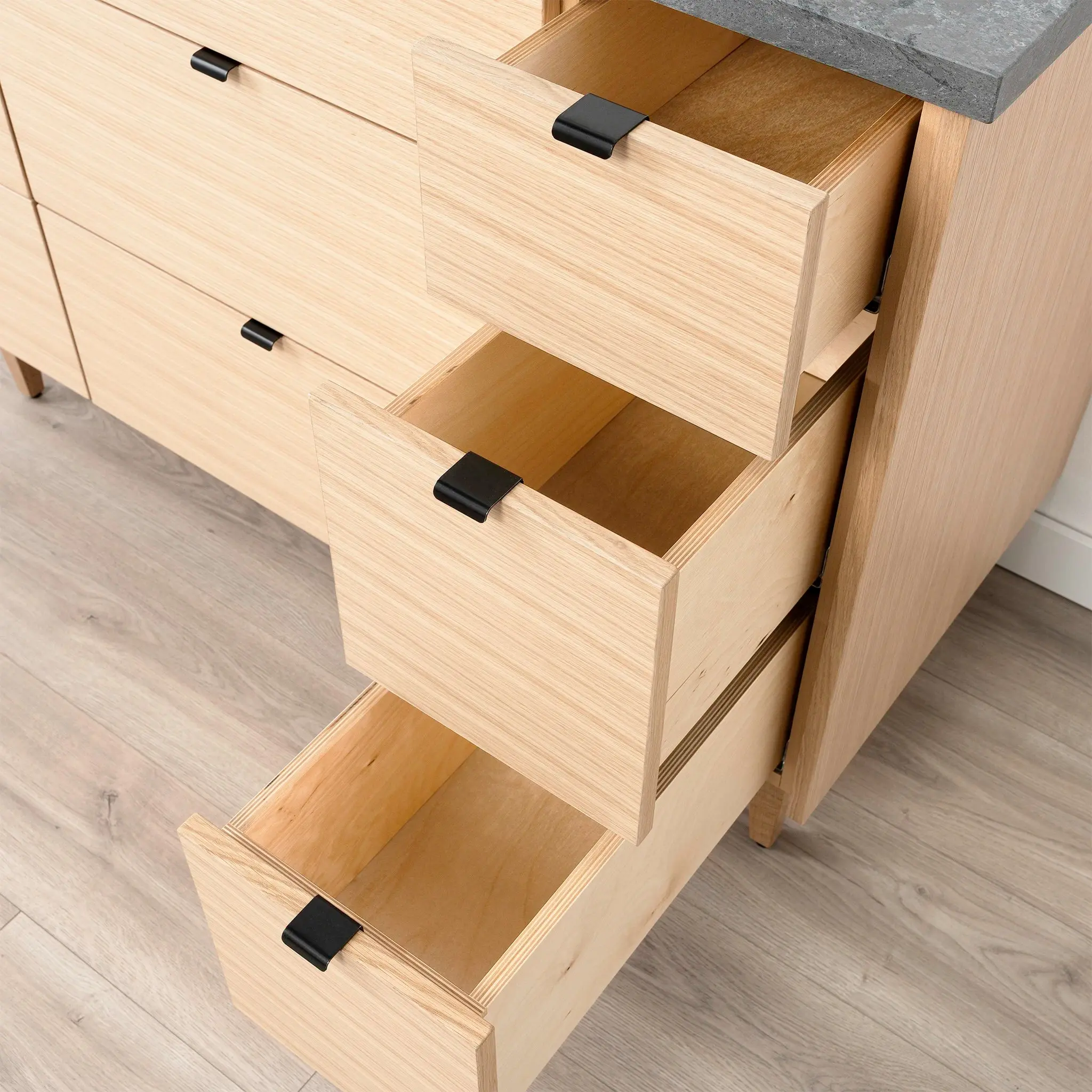 Ashbury 48" Natural White Oak Bathroom Vanity - All Drawers - Image 9