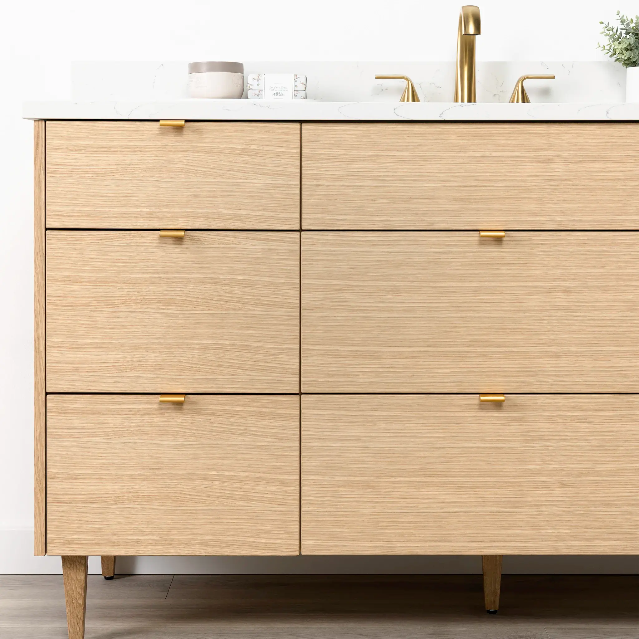Ashbury 60" Natural White Oak Bathroom Vanity - All Drawers - Image 10