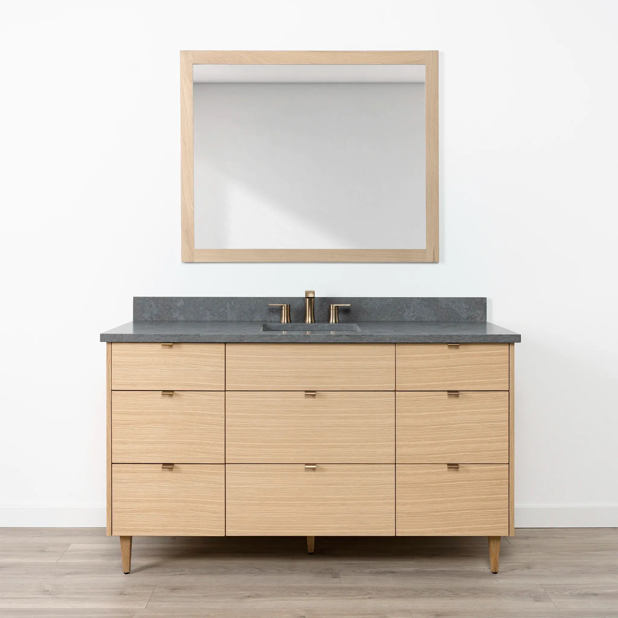 Ashbury 60" Natural White Oak Bathroom Vanity - All Drawers - Image 16