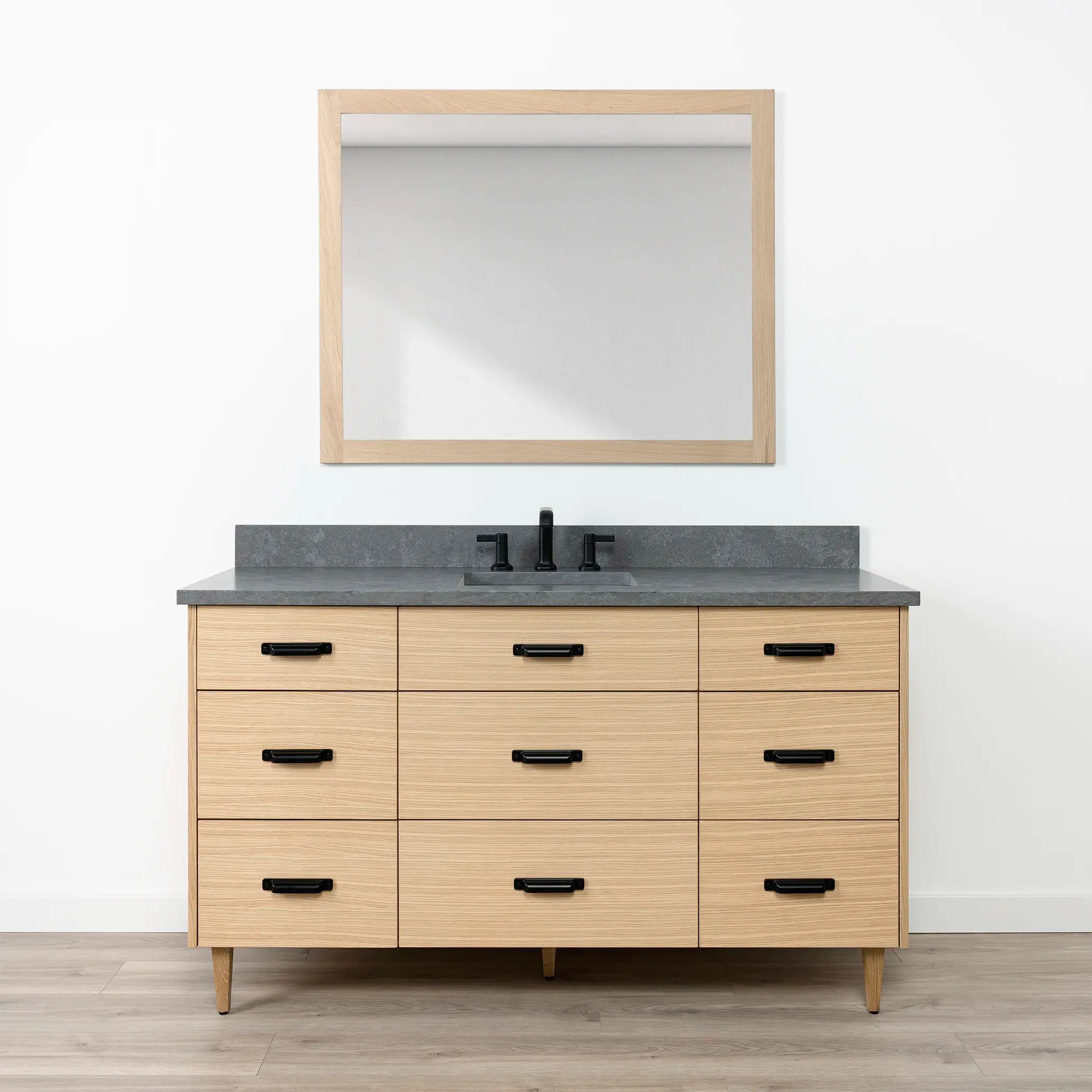 Ashbury 60" Natural White Oak Bathroom Vanity - All Drawers - Image 18