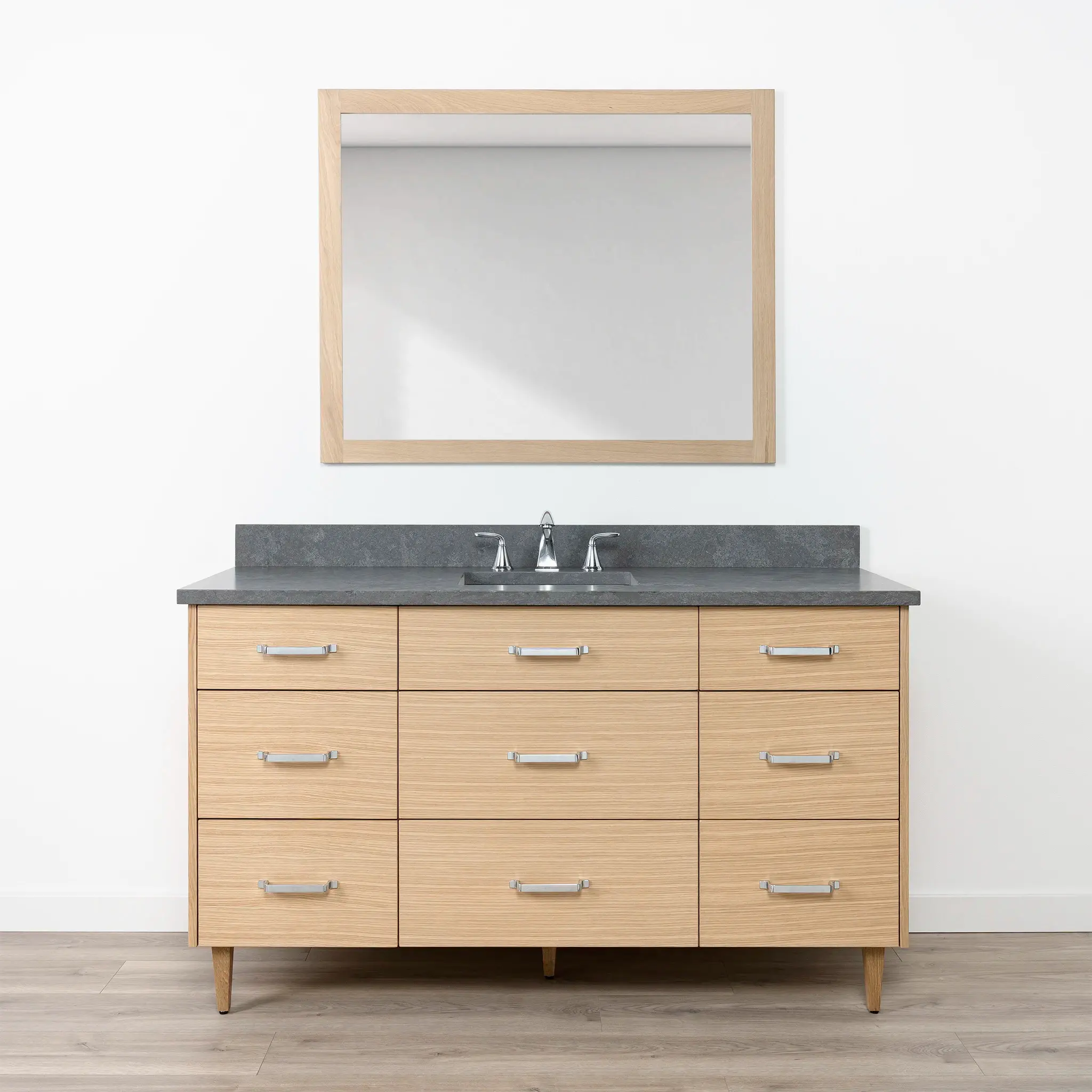 Ashbury 60" Natural White Oak Bathroom Vanity - All Drawers - Image 20