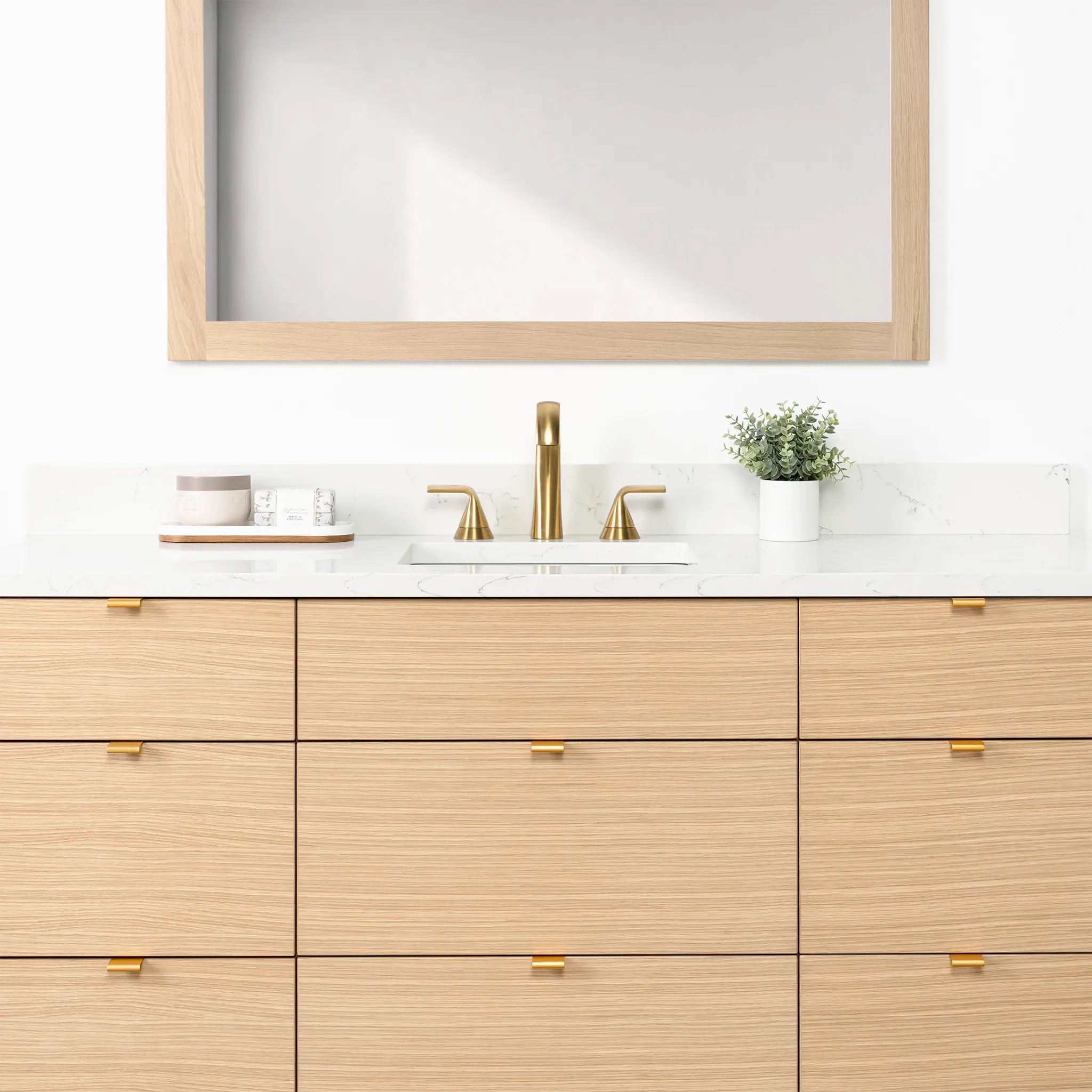 Ashbury 60" Natural White Oak Bathroom Vanity - All Drawers - Image 3