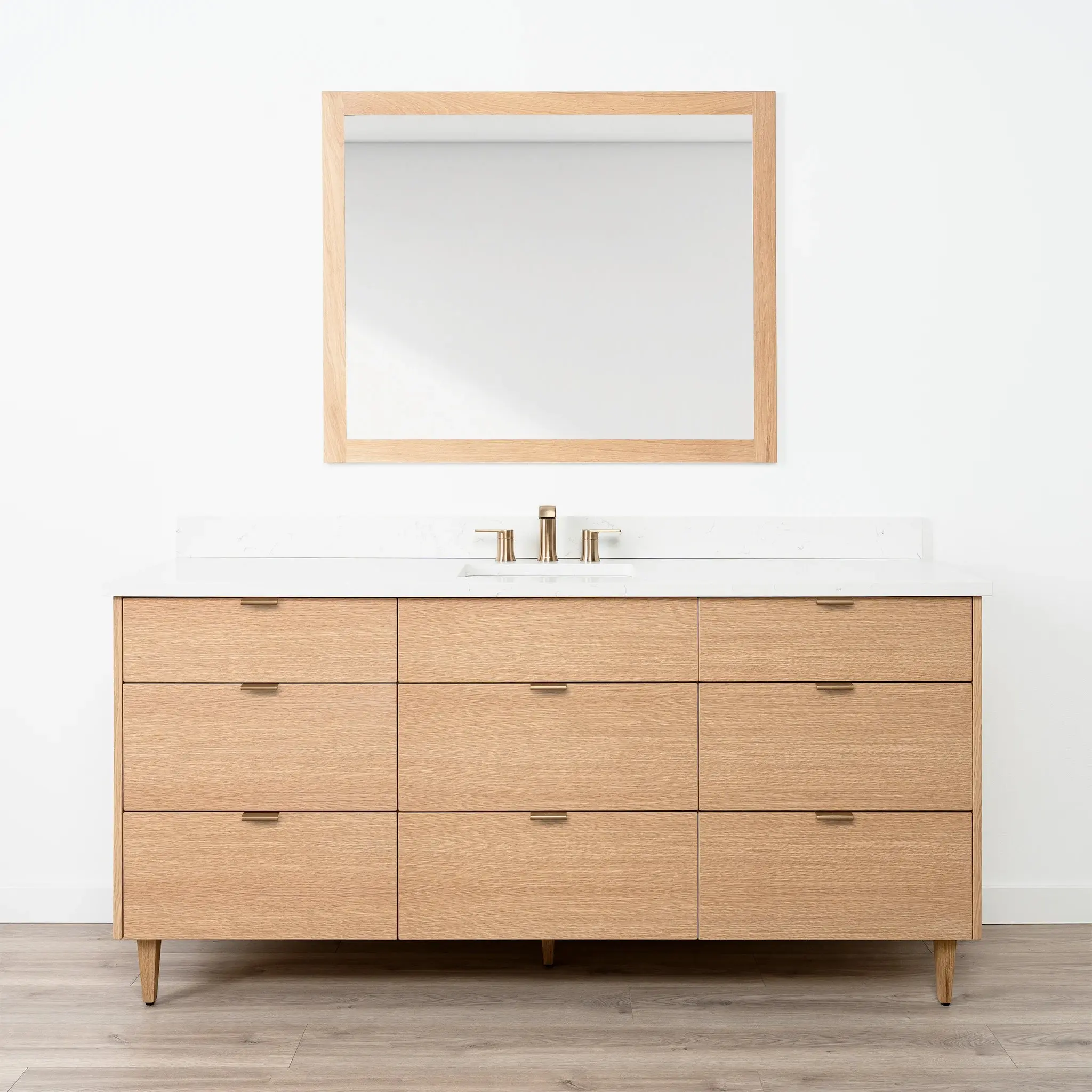 Ashbury 72" Natural White Oak Bathroom Vanity - All Drawers - Image 19