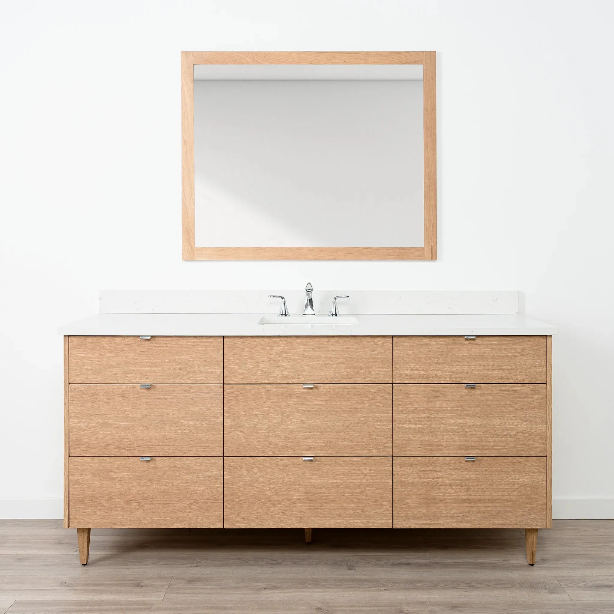 Ashbury 72" Natural White Oak Bathroom Vanity - All Drawers - Image 21