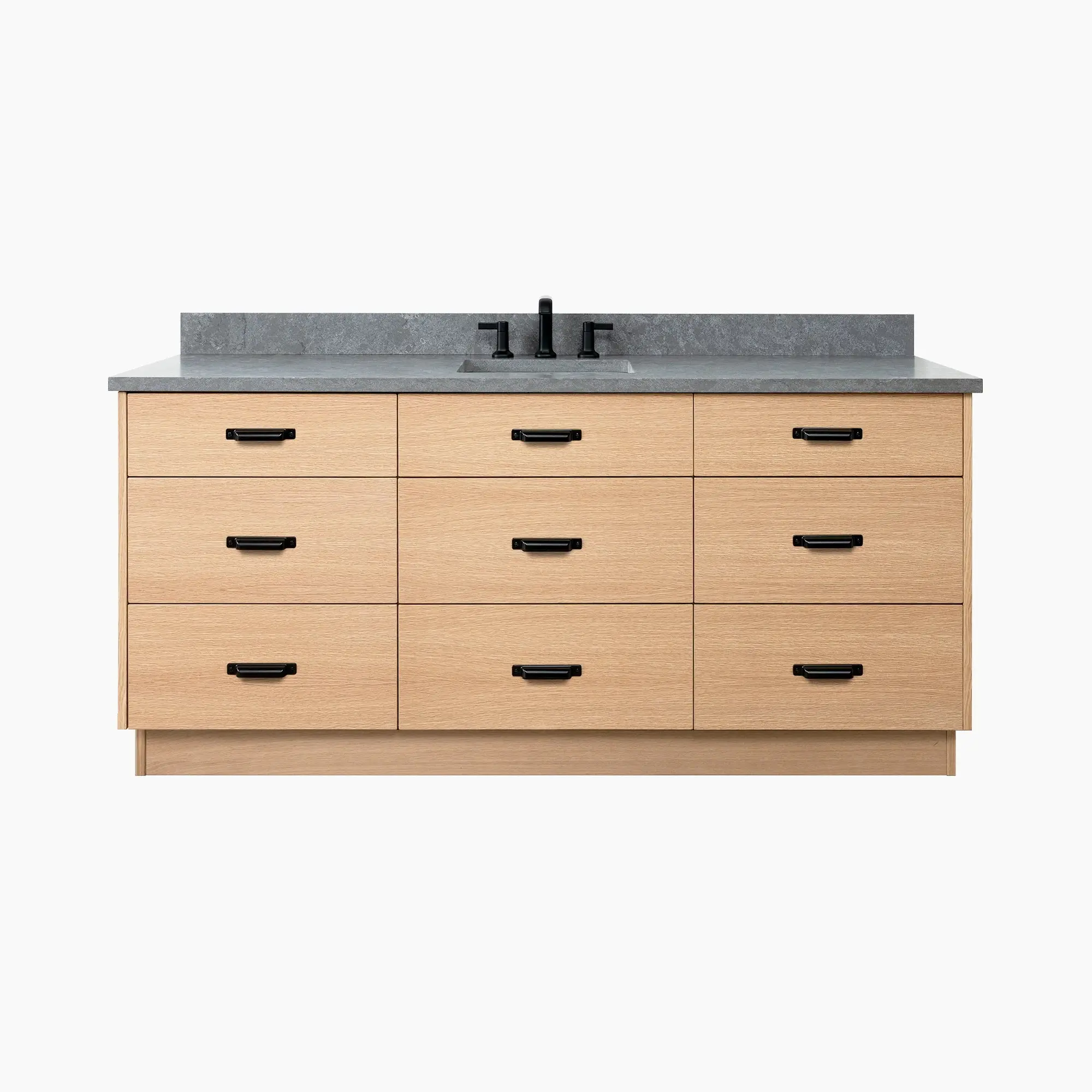 Ashbury 72" Natural White Oak Bathroom Vanity - All Drawers - Image 24