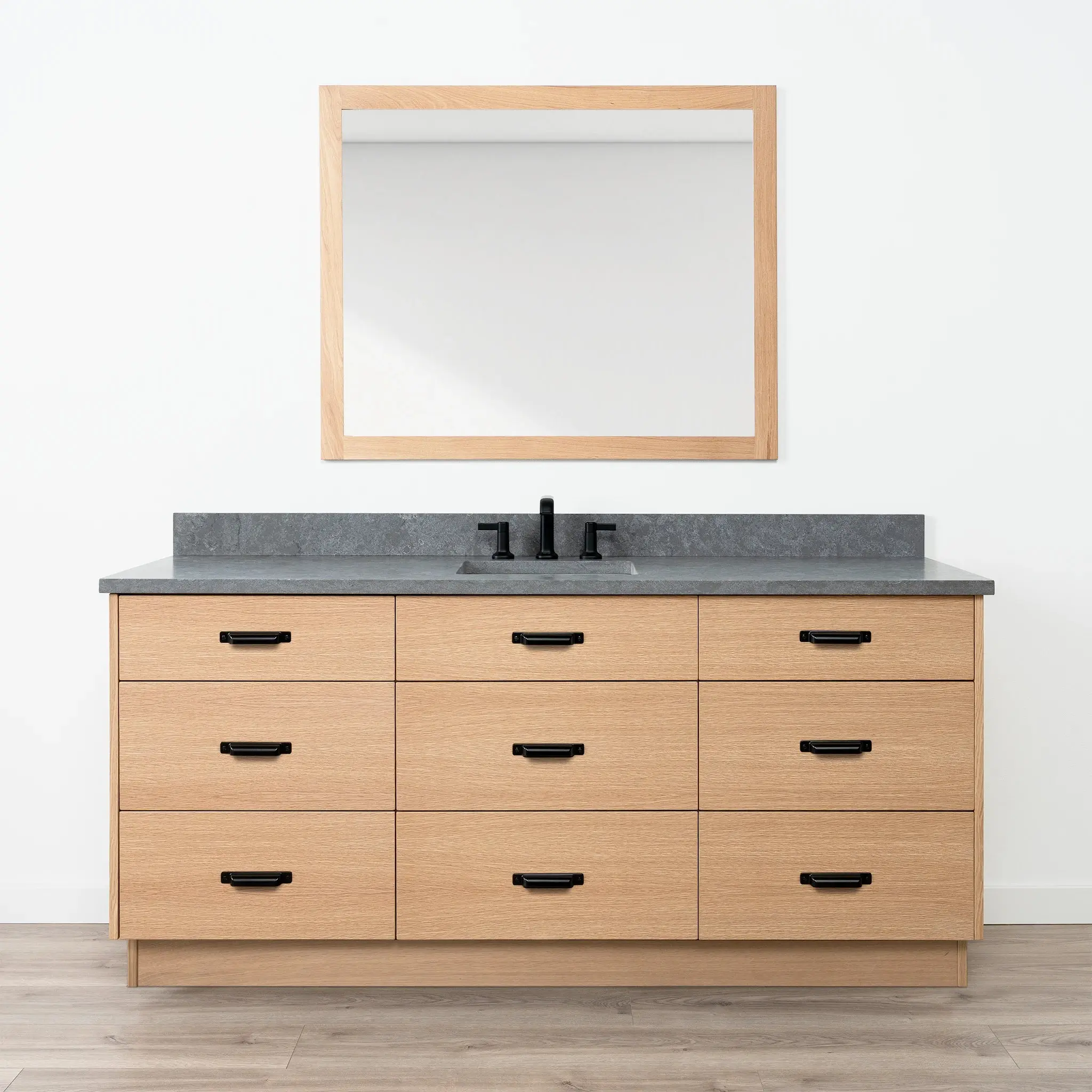 Ashbury 72" Natural White Oak Bathroom Vanity - All Drawers - Image 25