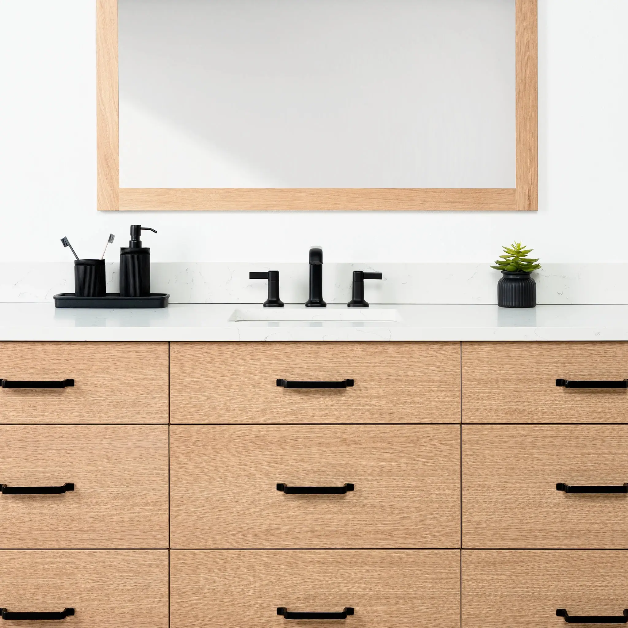 Ashbury 72" Natural White Oak Bathroom Vanity - All Drawers - Image 3