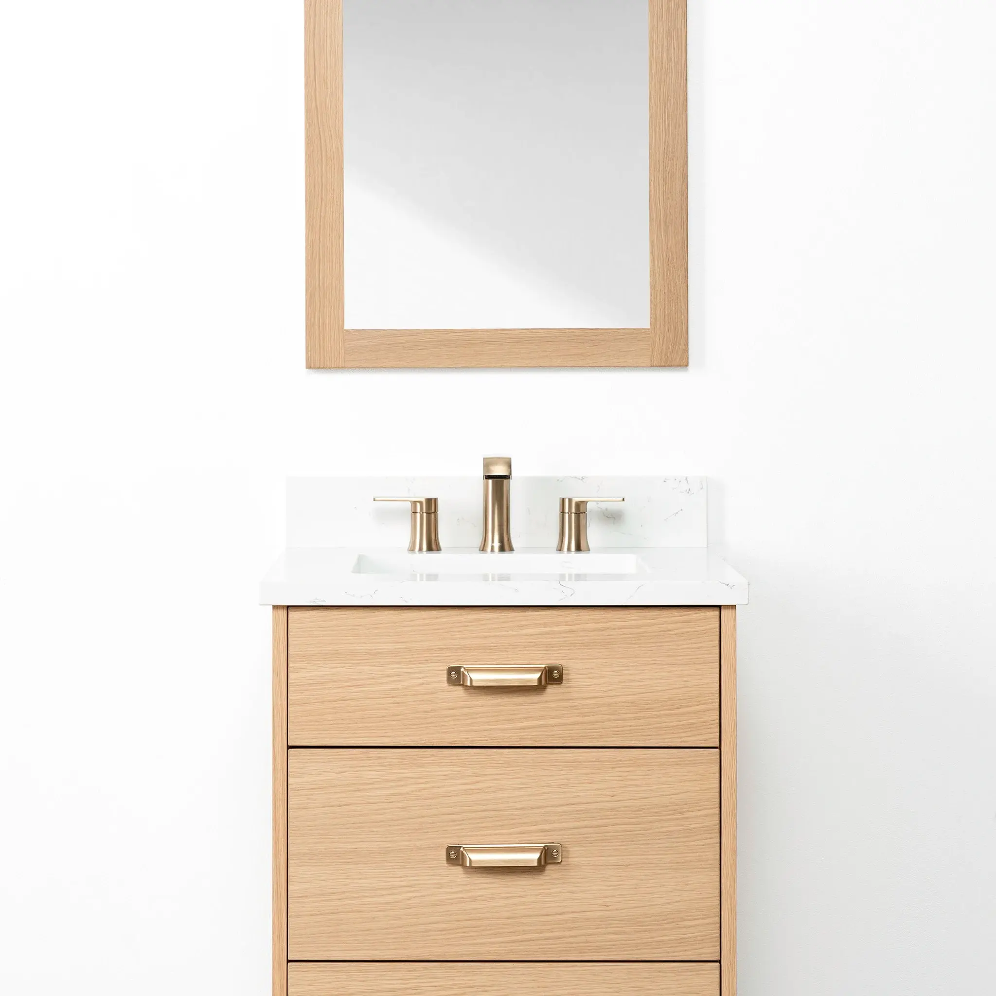 Ashbury SLIM 24" Natural White Oak Bathroom Vanity - All Drawers - Image 17