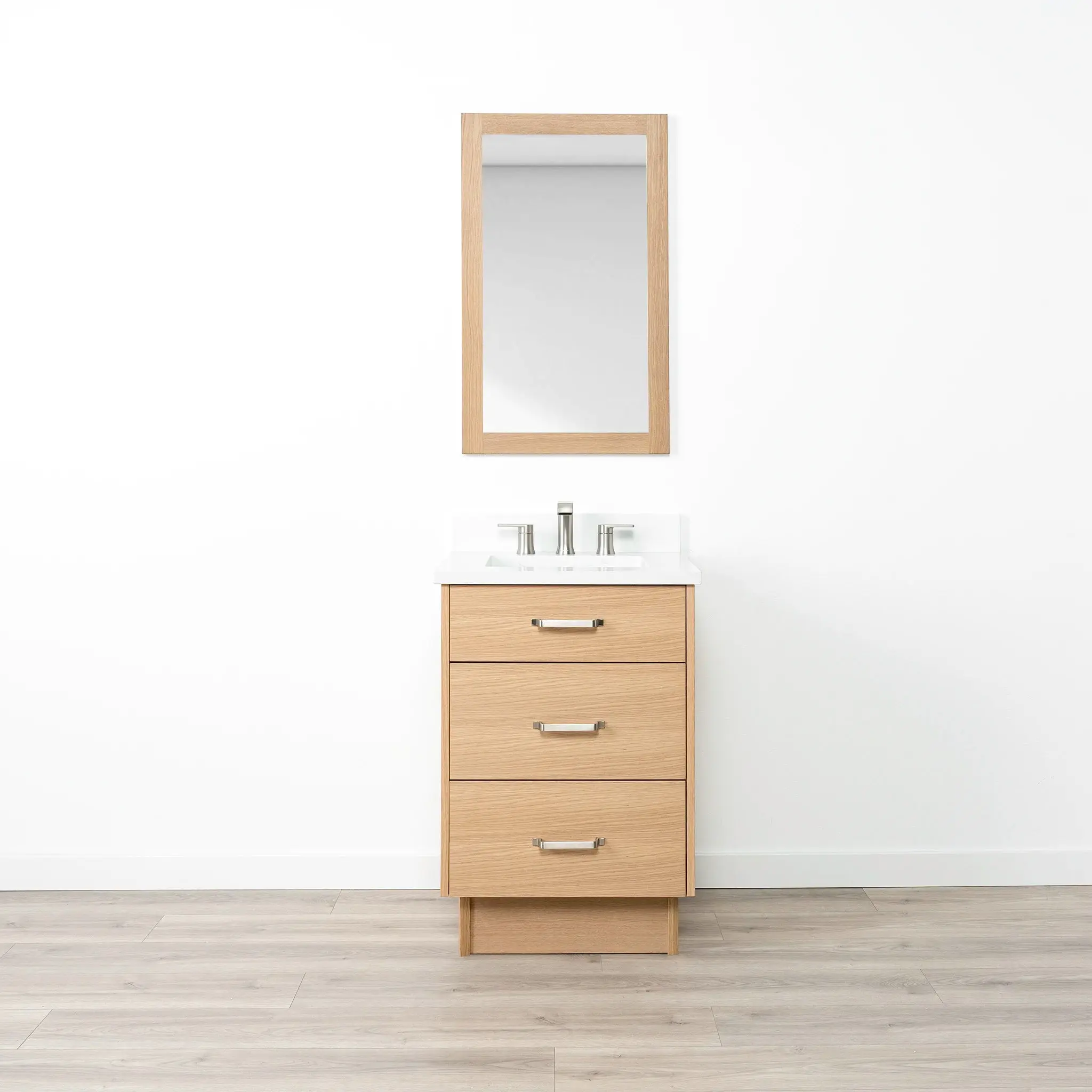 Ashbury SLIM 24" Natural White Oak Bathroom Vanity - All Drawers - Image 22
