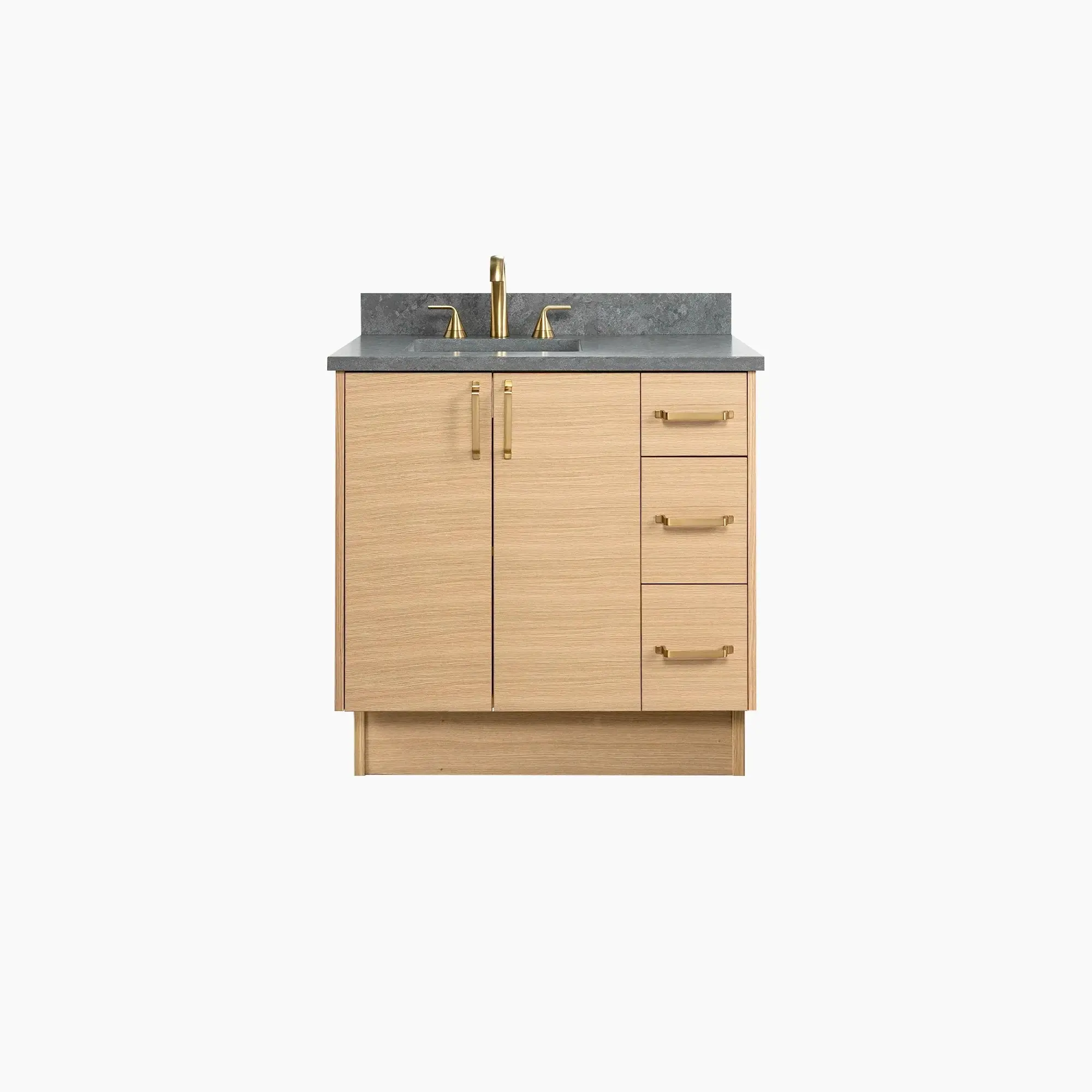 Ashbury SLIM 36" Natural White Oak Bathroom Vanity, Left Sink - Image 14