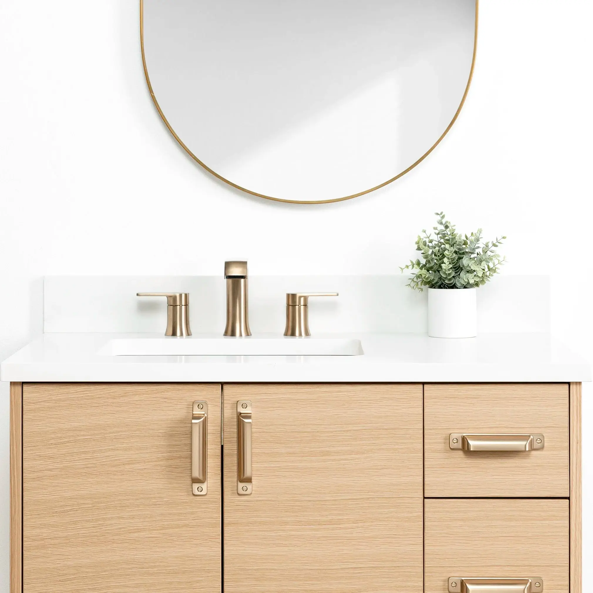 Ashbury SLIM 36" Natural White Oak Bathroom Vanity, Left Sink - Image 16
