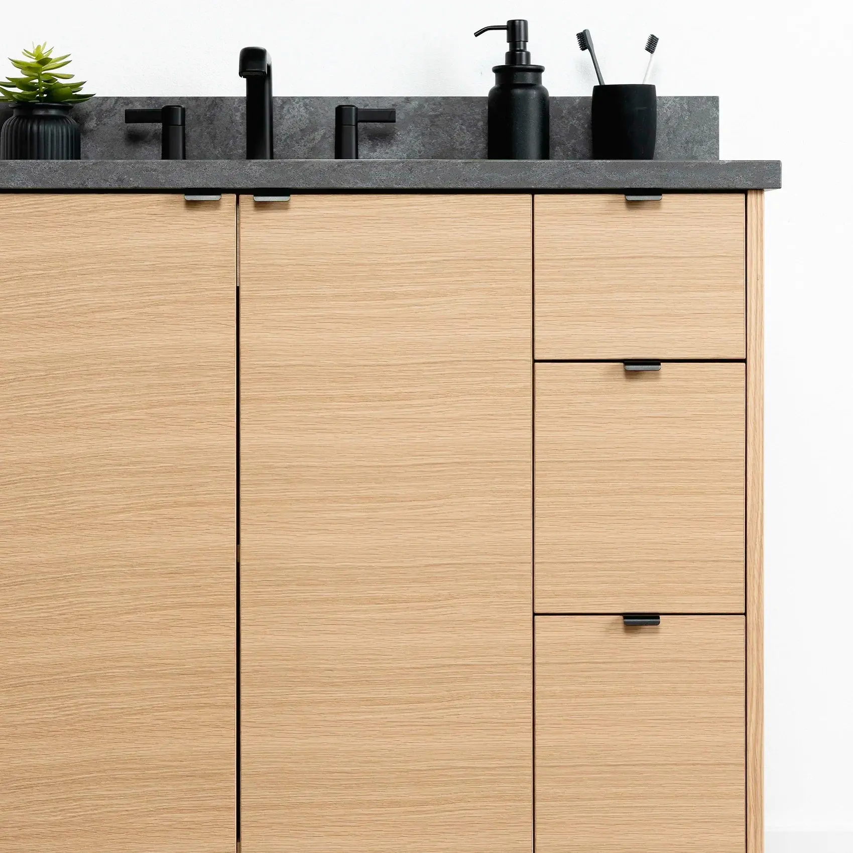 Ashbury SLIM 36" Natural White Oak Bathroom Vanity, Left Sink - Image 6