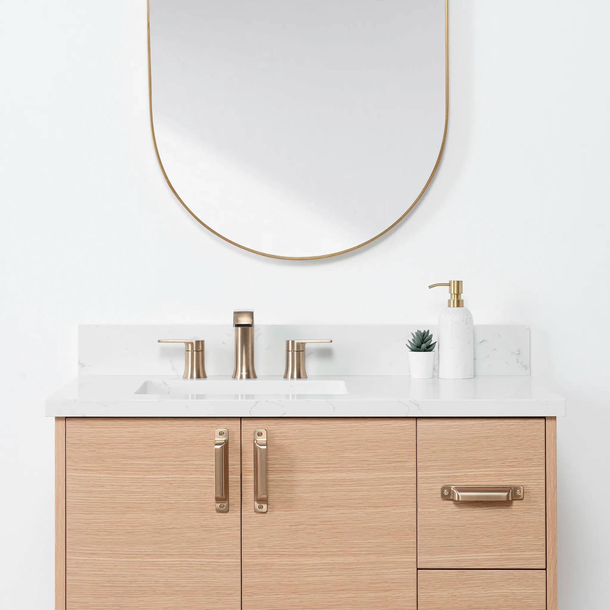 Ashbury SLIM 36" Wall Mount Natural White Oak Bathroom Vanity, Left Sink - Image 4