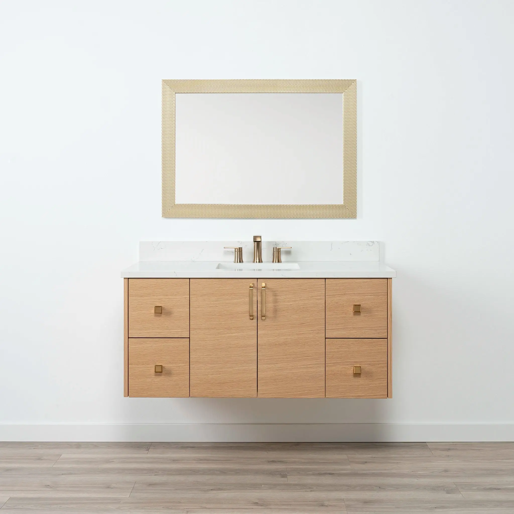 Ashbury 48" Wall Mount Natural White Oak Bathroom Vanity - Image 17