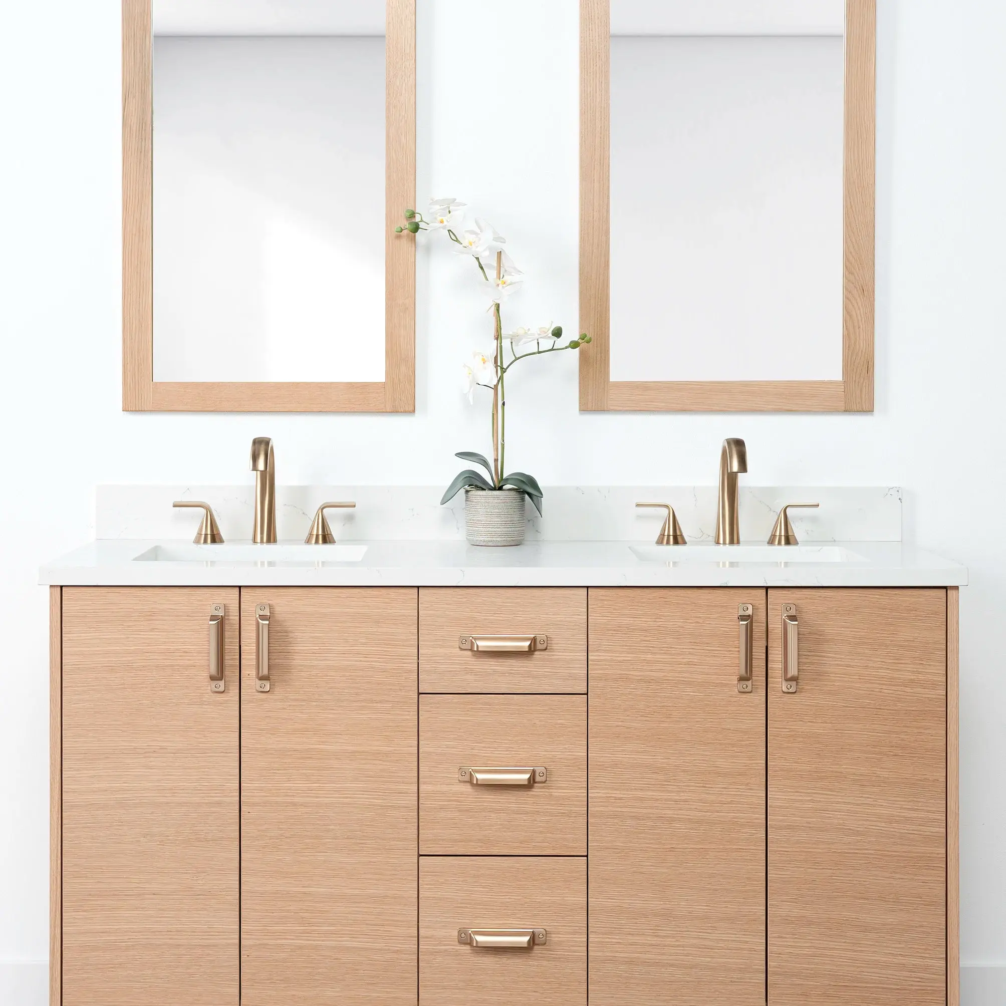 Ashbury SLIM 60" Natural White Oak Bathroom Vanity, Double Sink - Image 19