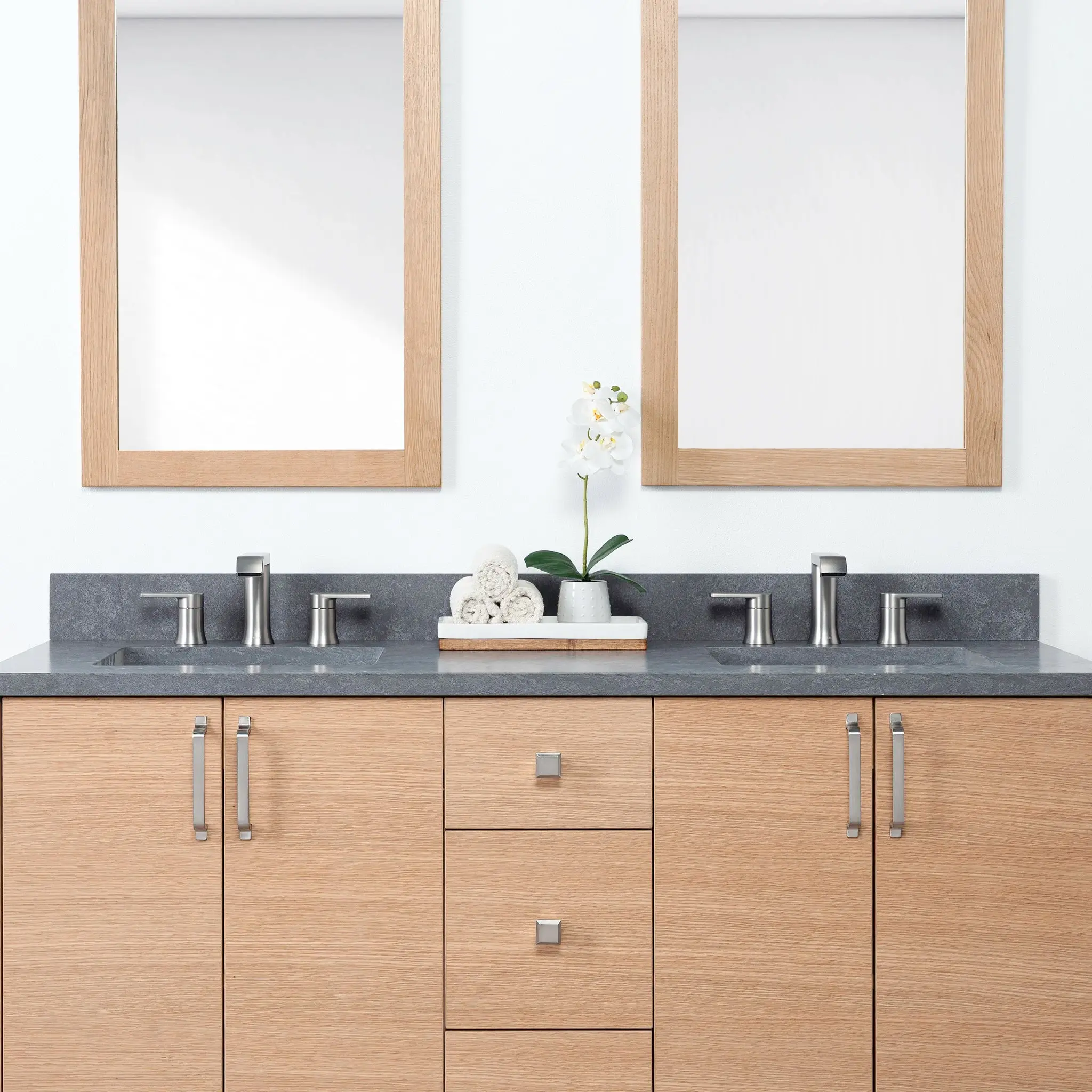 Ashbury SLIM 60" Natural White Oak Bathroom Vanity, Double Sink - Image 3