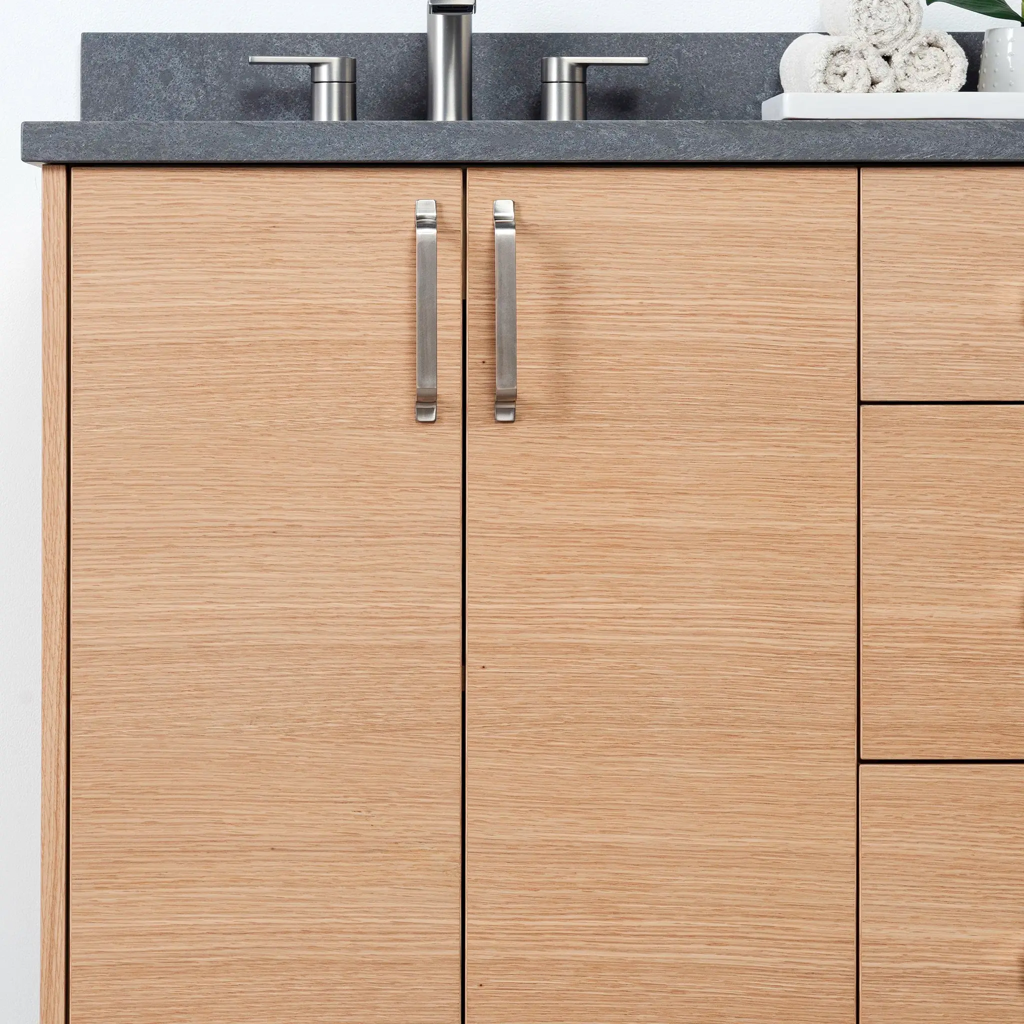 Ashbury SLIM 60" Natural White Oak Bathroom Vanity, Double Sink - Image 6