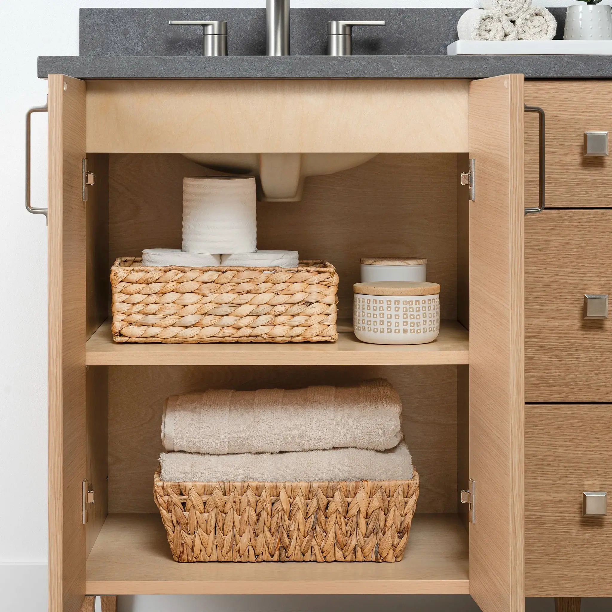 Ashbury SLIM 60" Natural White Oak Bathroom Vanity, Double Sink - Image 7