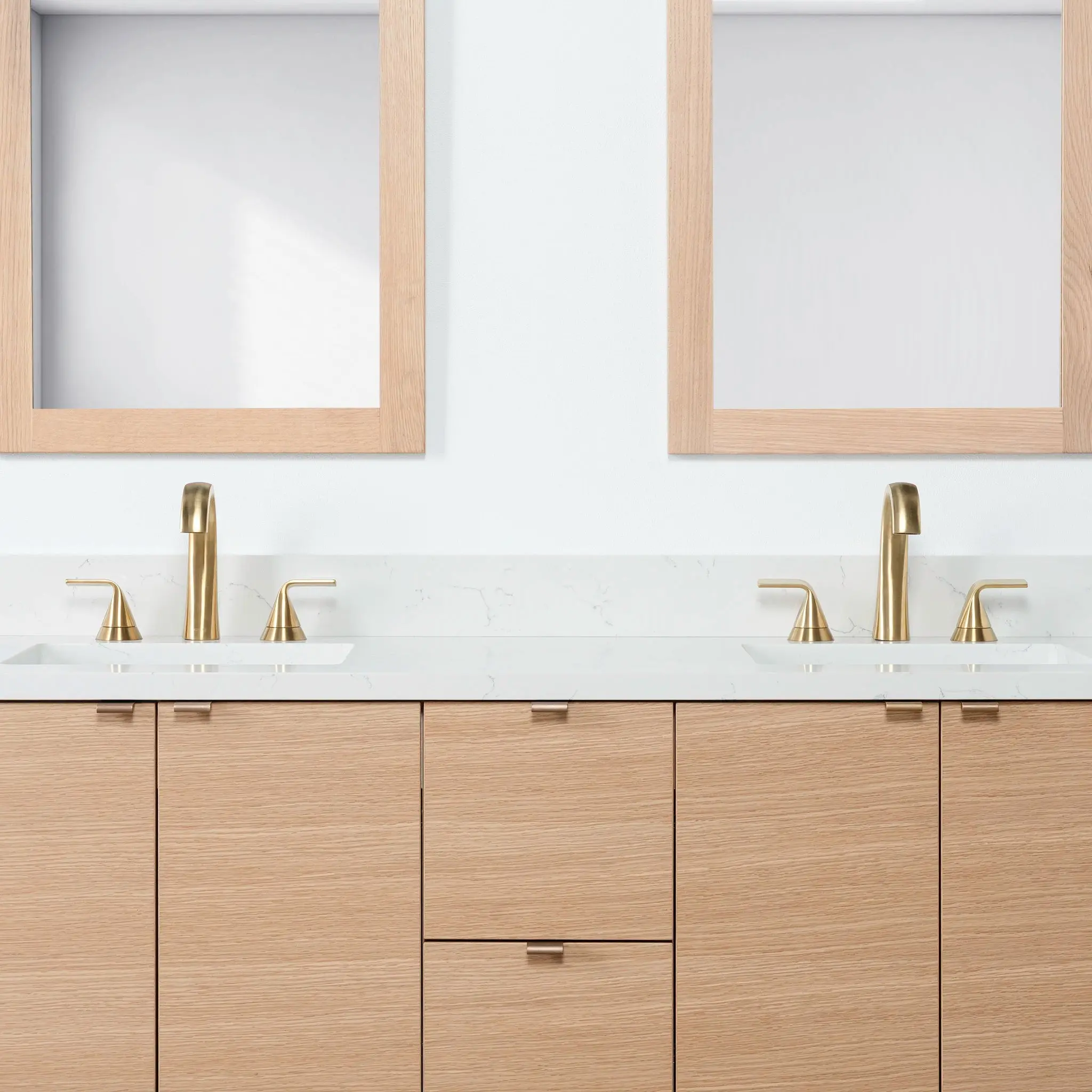 Ashbury 60" Wall Mount Natural White Oak Bathroom Vanity, Double Sink - Image 11