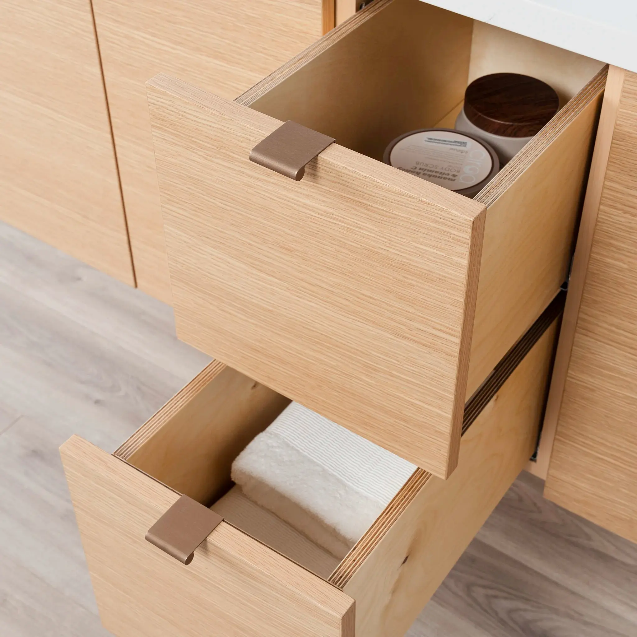 Ashbury 60" Wall Mount Natural White Oak Bathroom Vanity, Double Sink - Image 8