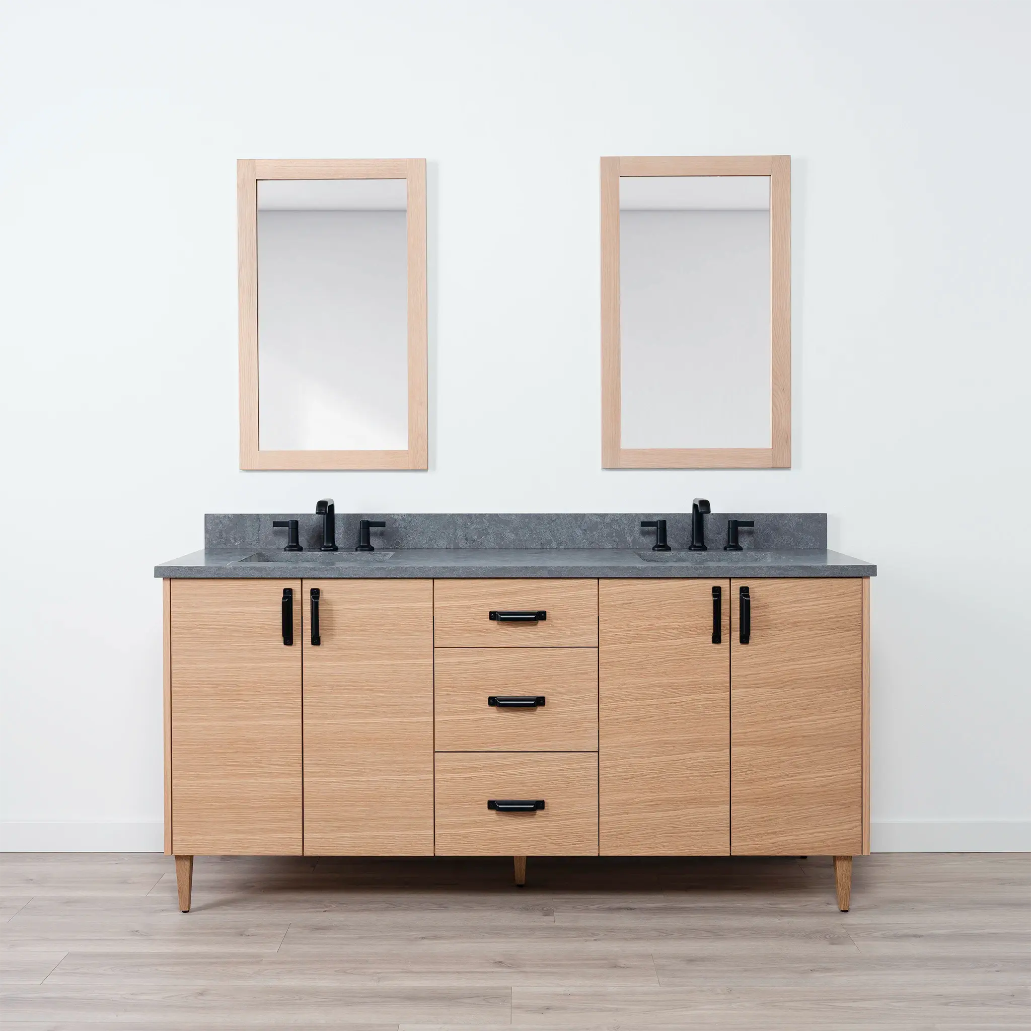 Ashbury SLIM 72" Natural White Oak Bathroom Vanity, Double Sink - Image 11