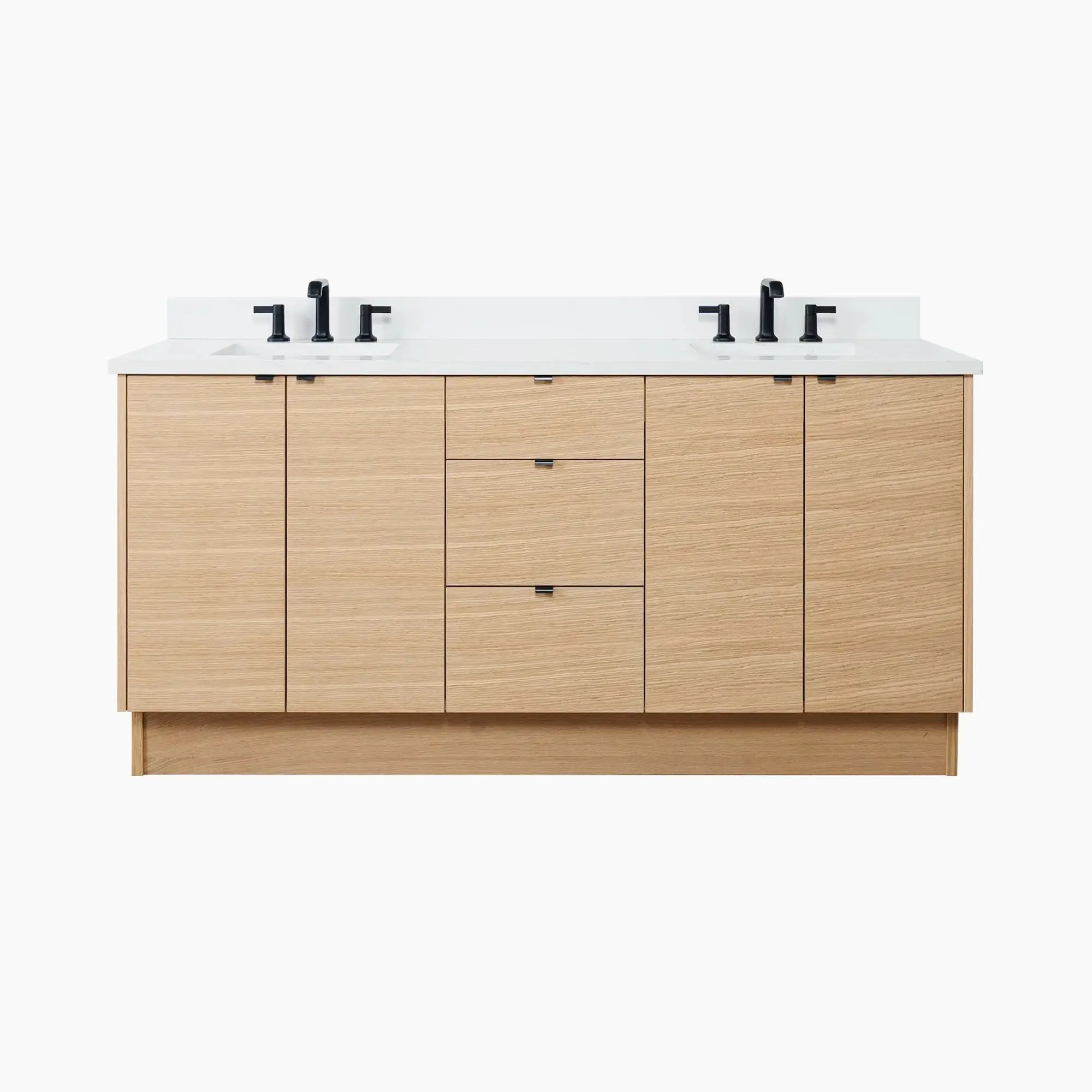 Ashbury SLIM 72" Natural White Oak Bathroom Vanity, Double Sink - Image 16