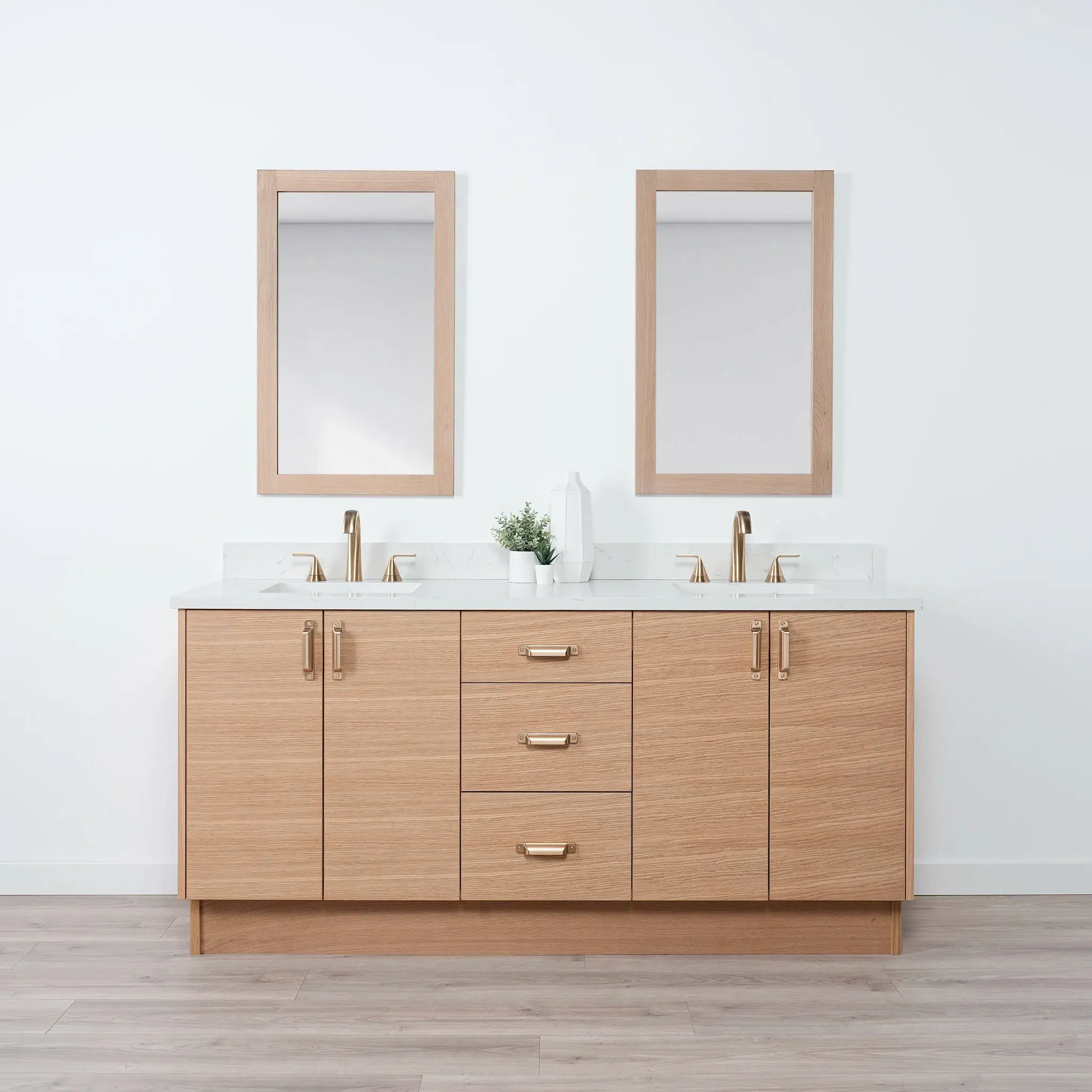Ashbury SLIM 72" Natural White Oak Bathroom Vanity, Double Sink - Image 17