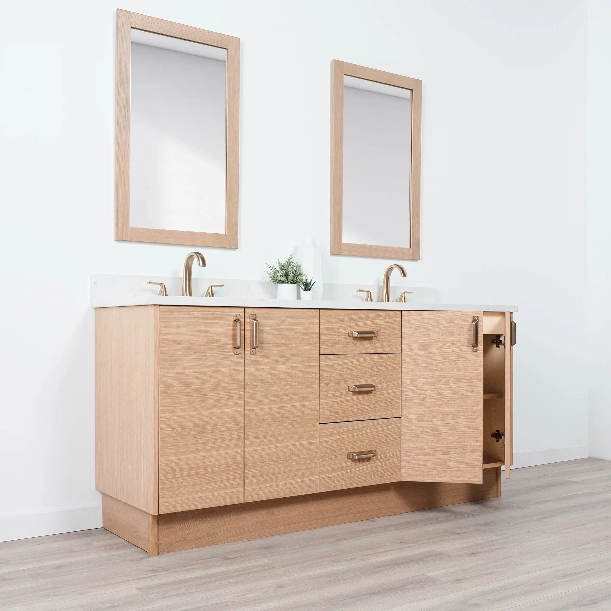 Ashbury SLIM 72" Natural White Oak Bathroom Vanity, Double Sink - Image 19