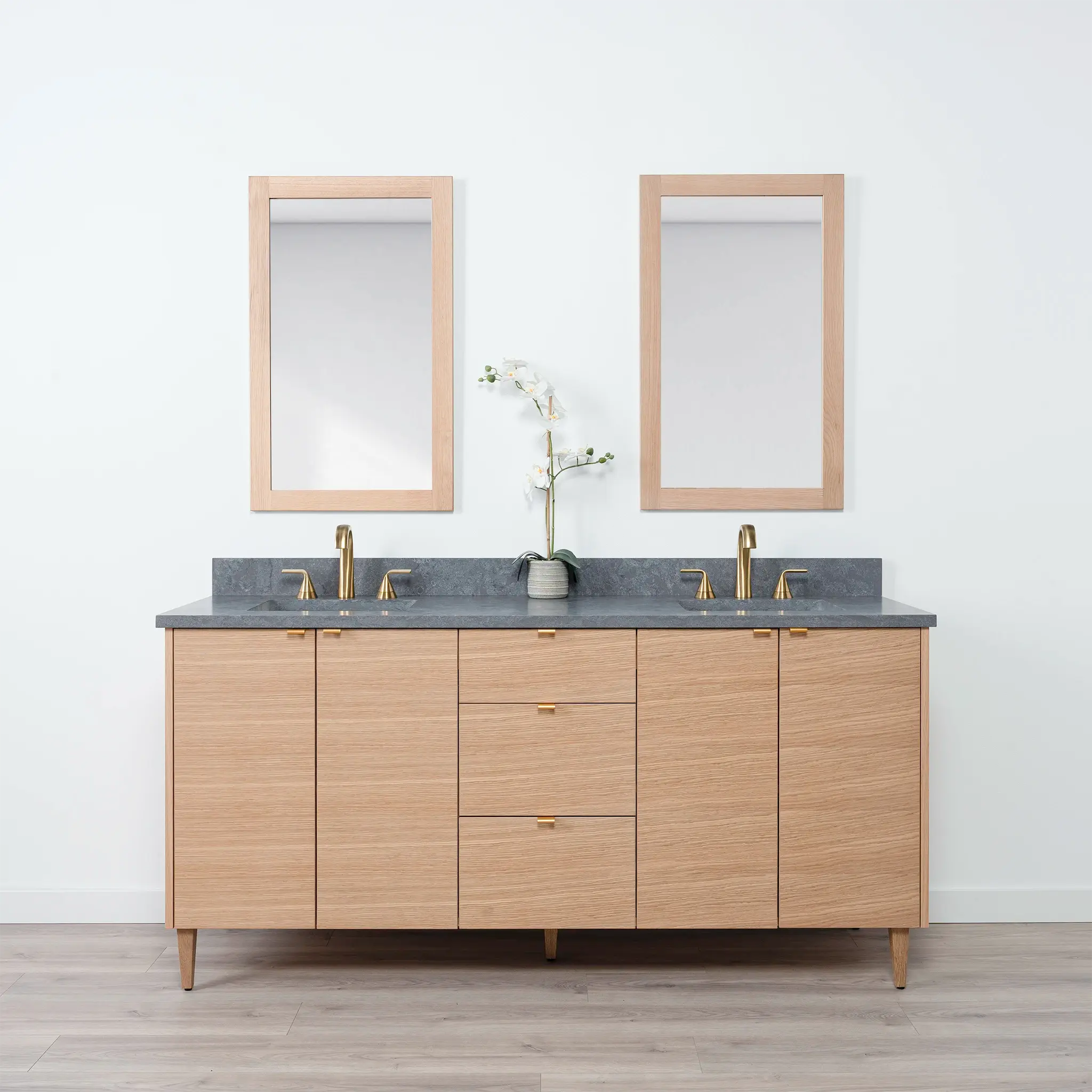 Ashbury SLIM 72" Natural White Oak Bathroom Vanity, Double Sink - Image 2
