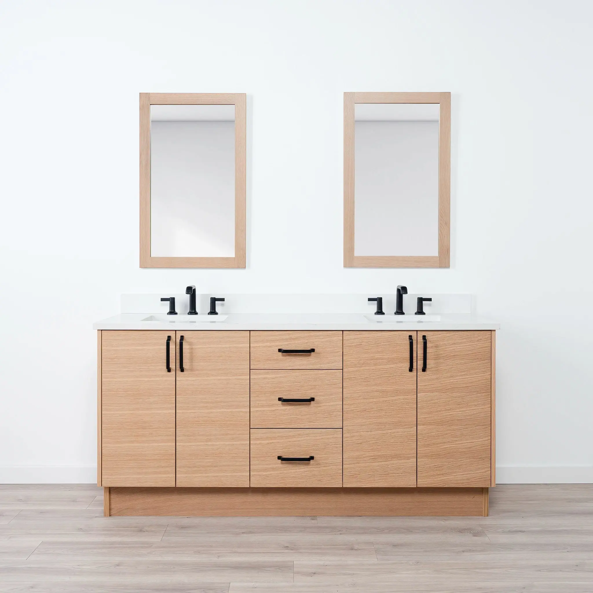 Ashbury SLIM 72" Natural White Oak Bathroom Vanity, Double Sink - Image 21