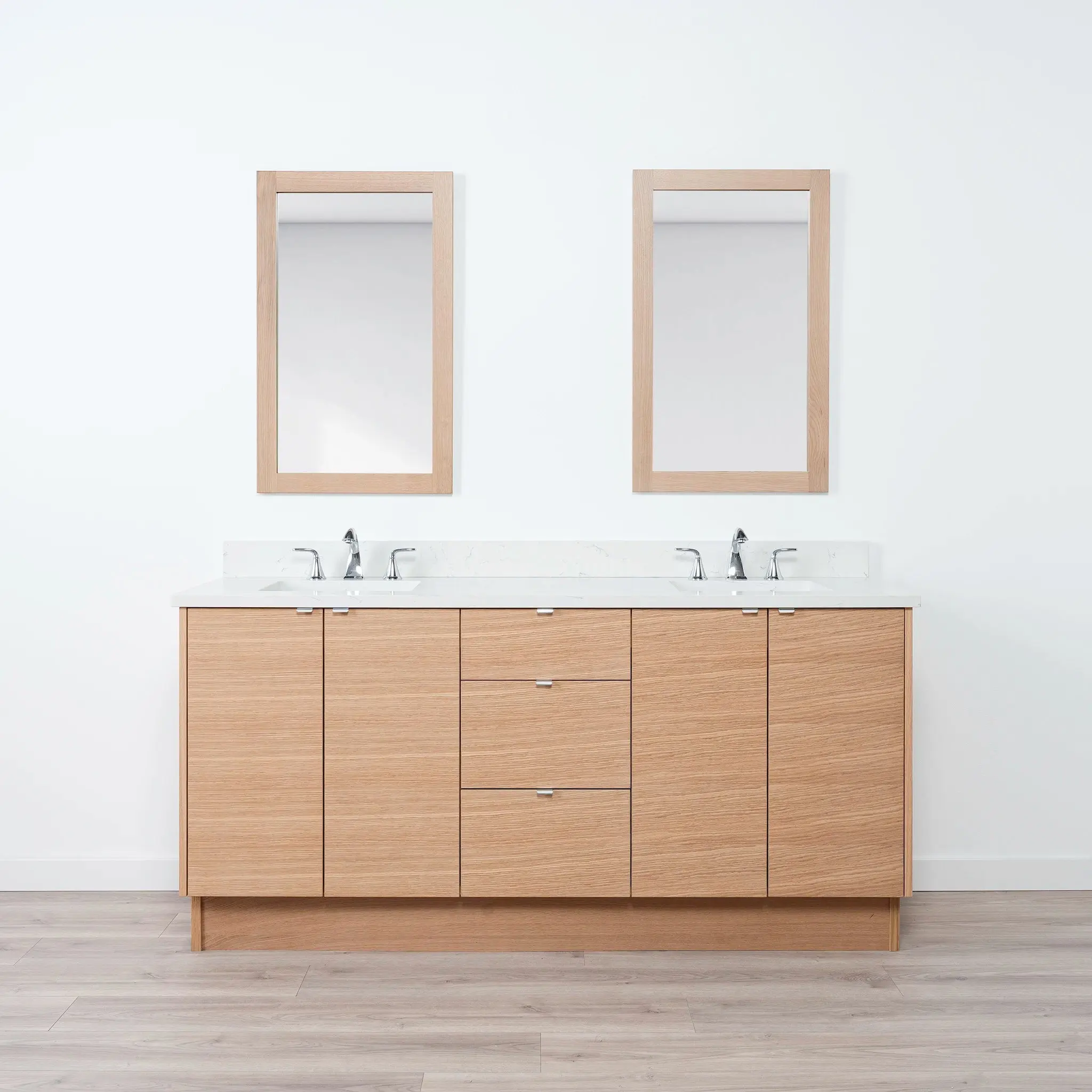 Ashbury SLIM 72" Natural White Oak Bathroom Vanity, Double Sink - Image 24