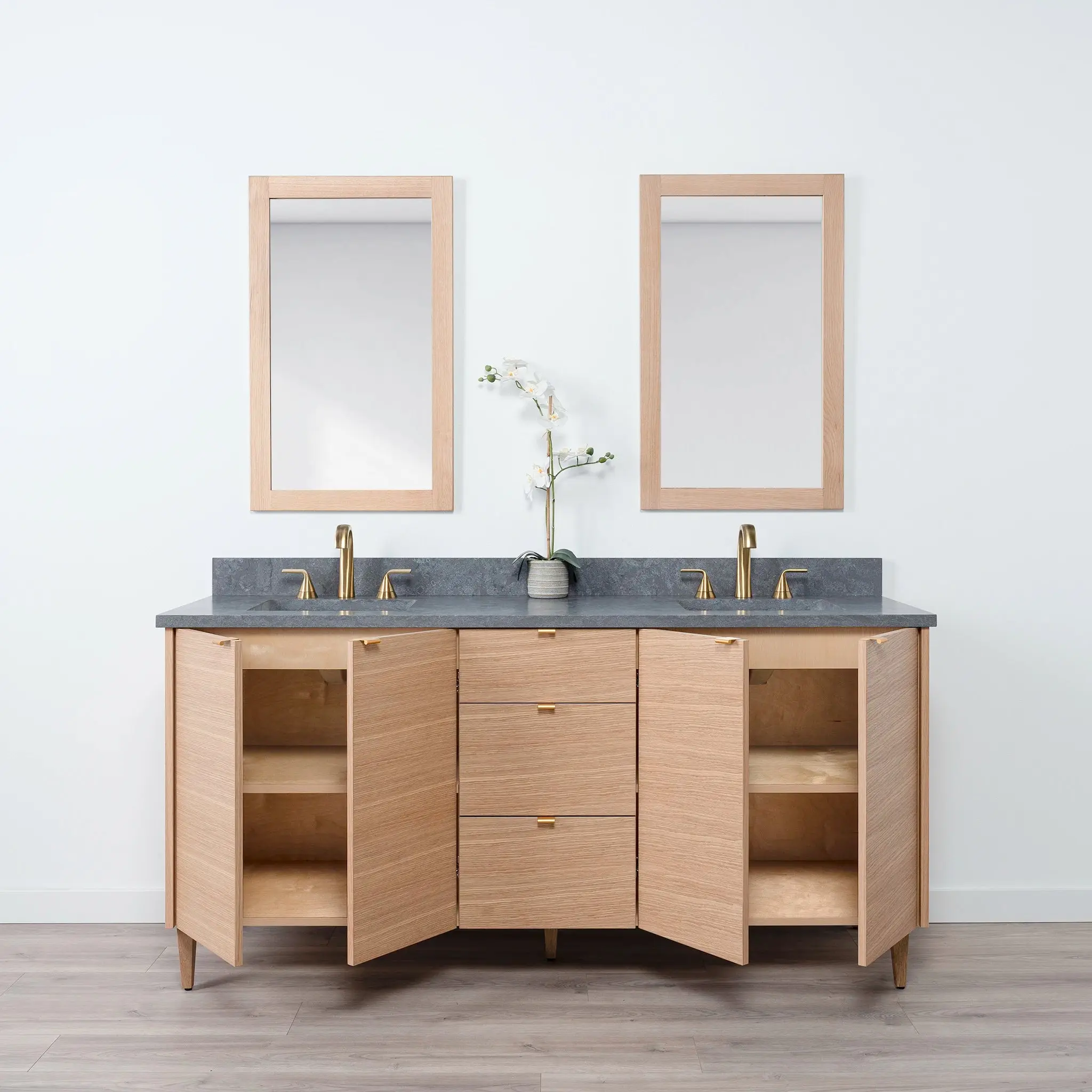Ashbury SLIM 72" Natural White Oak Bathroom Vanity, Double Sink - Image 4