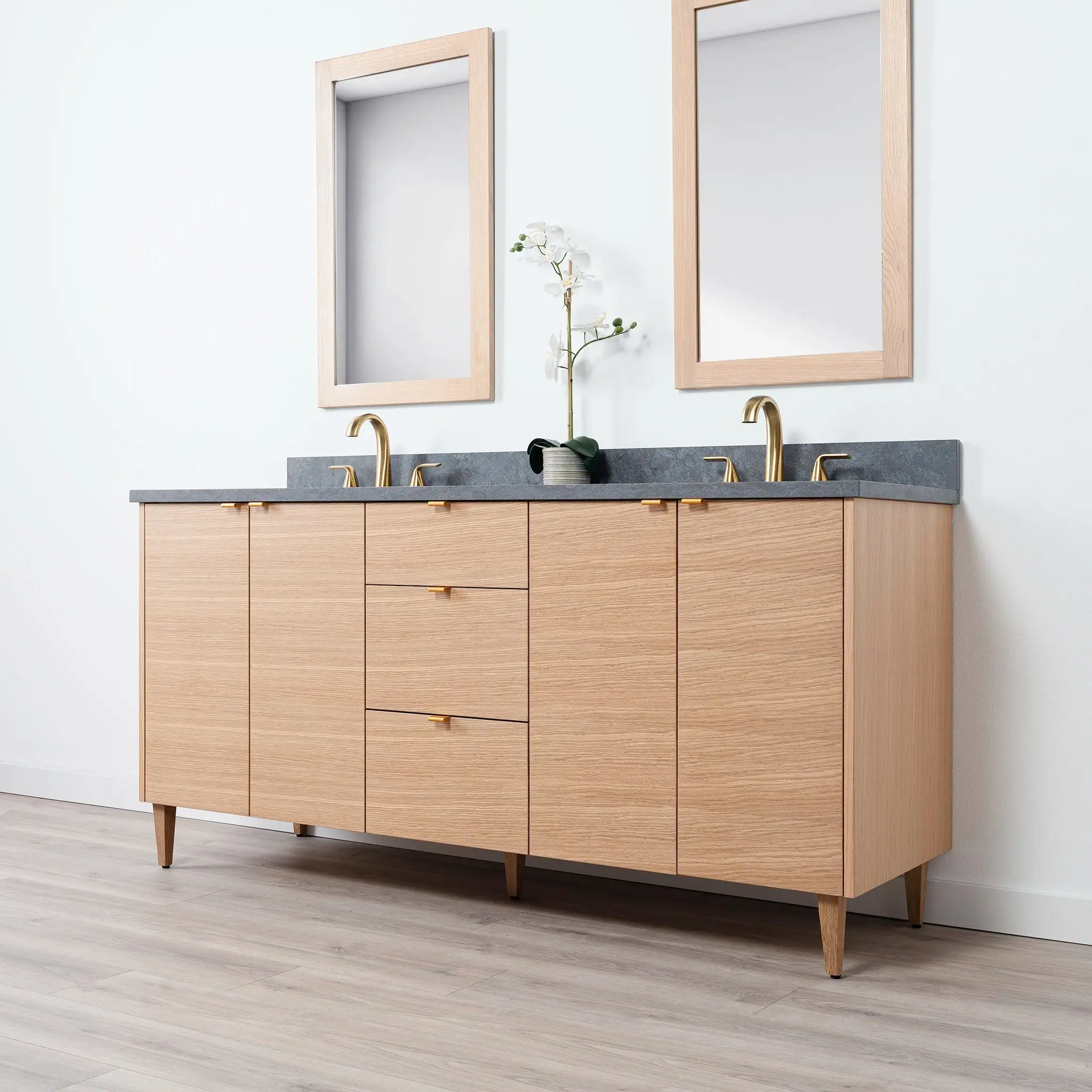 Ashbury SLIM 72" Natural White Oak Bathroom Vanity, Double Sink - Image 5
