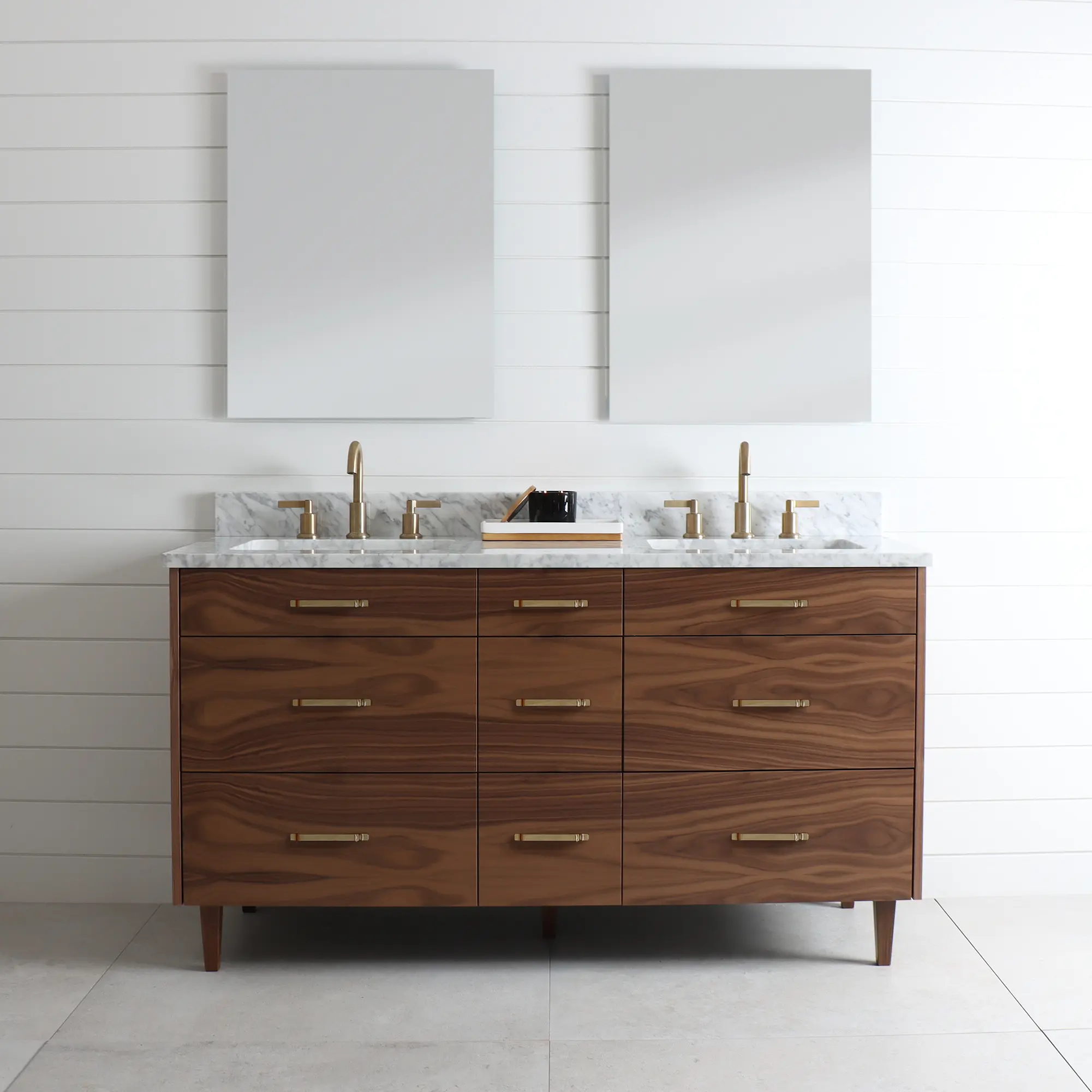 Asher 60" American Black Walnut Bathroom Vanity, Double Sink - Image 12