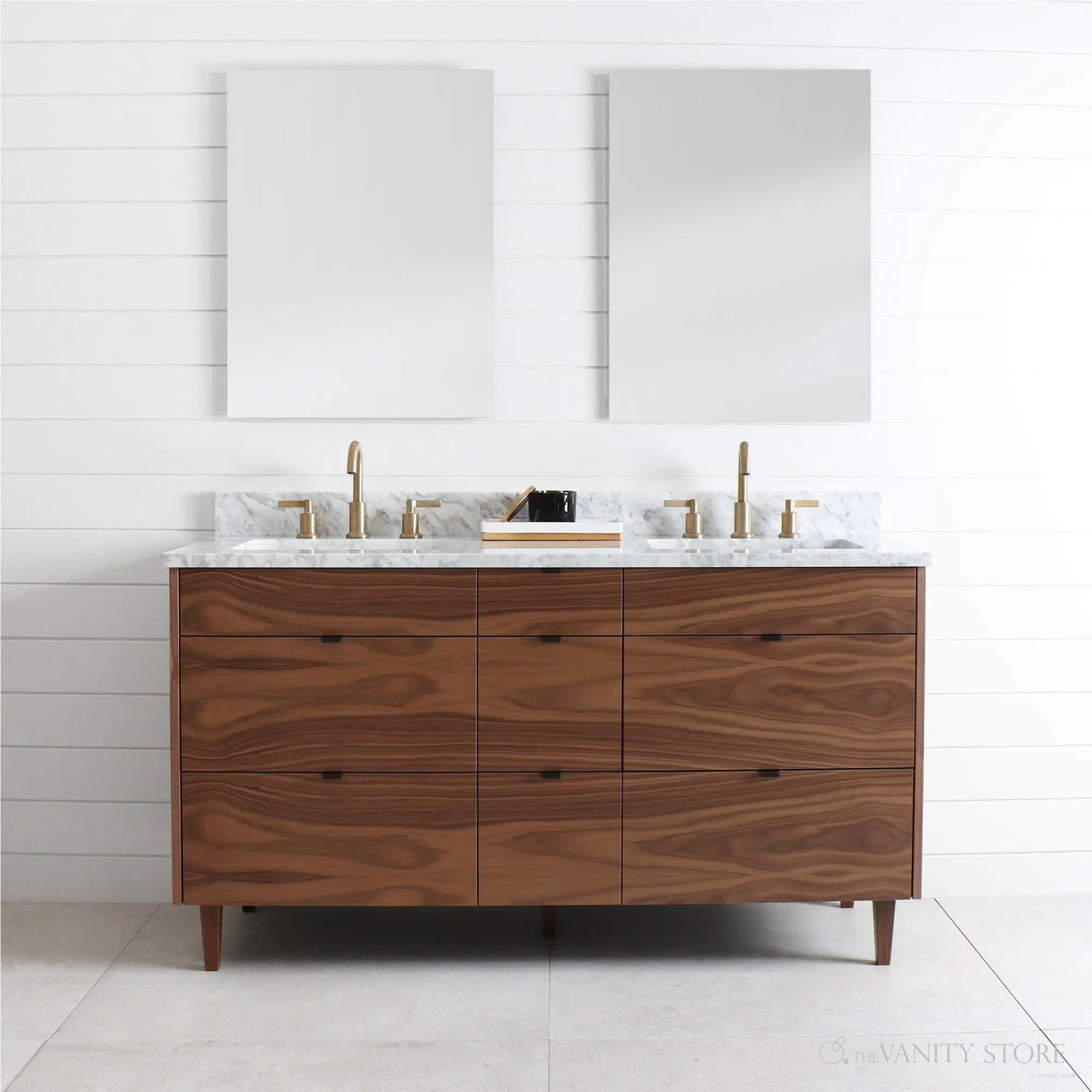 Asher 60" American Black Walnut Bathroom Vanity, Double Sink - Image 2