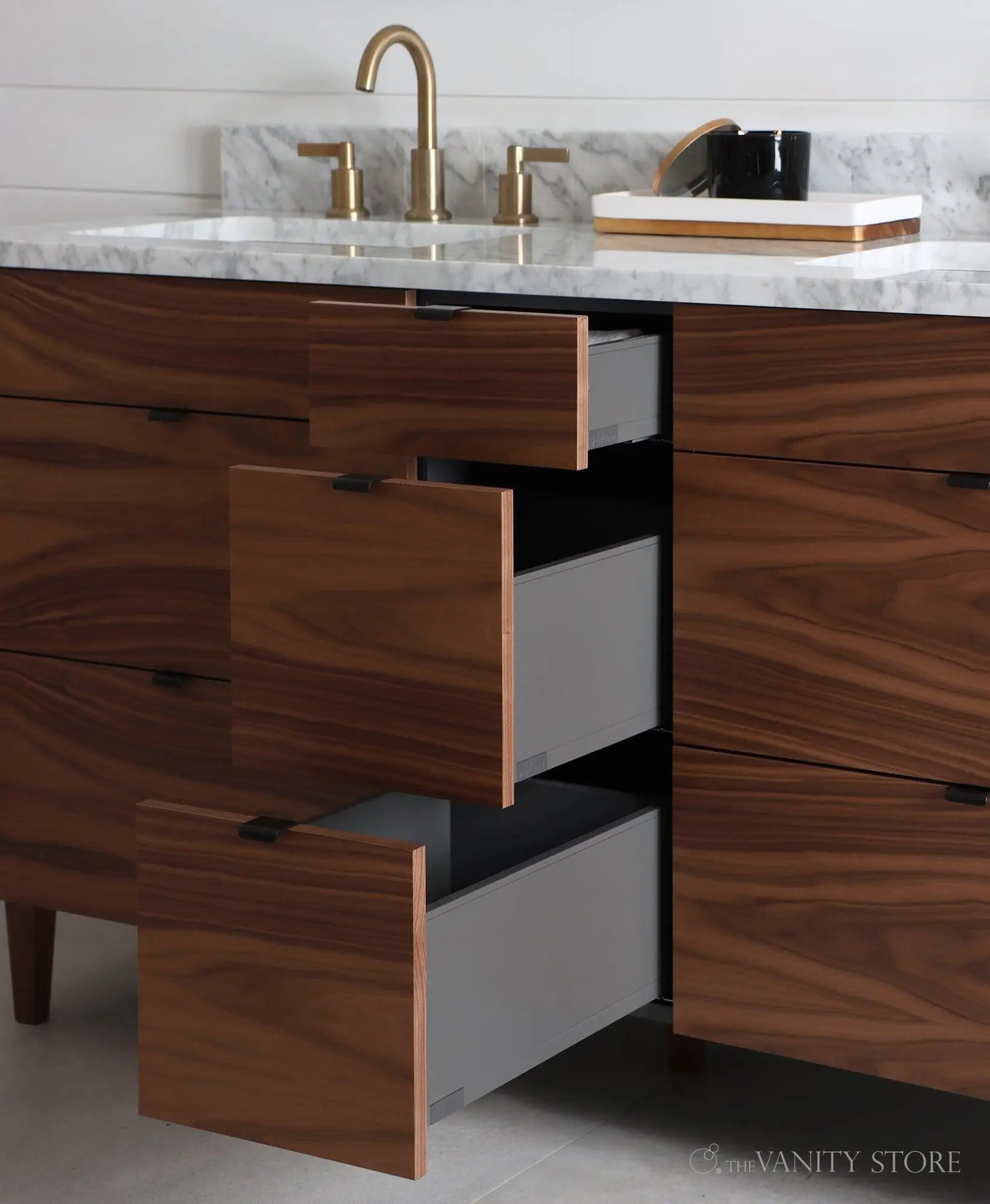 Asher 60" American Black Walnut Bathroom Vanity, Double Sink - Image 6