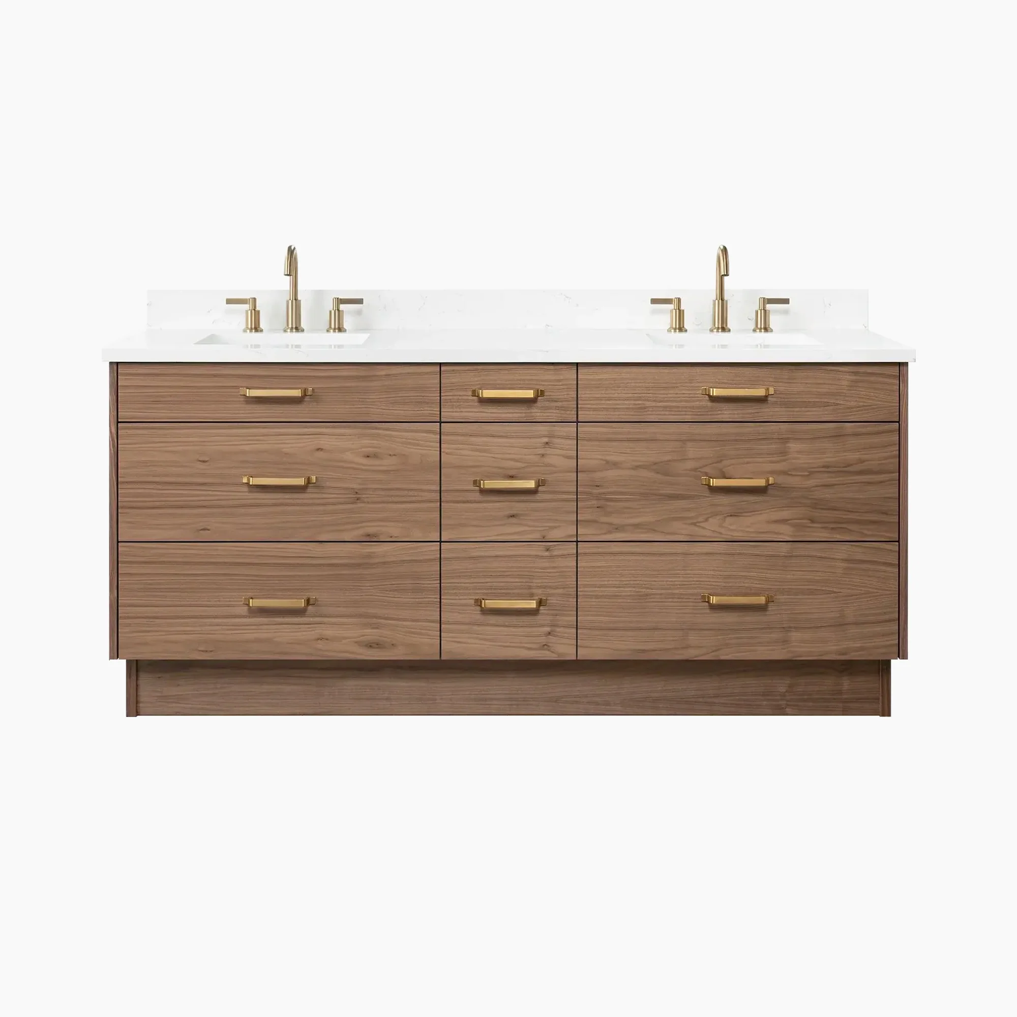 Asher 72" American Black Walnut Bathroom Vanity, Double Sink
