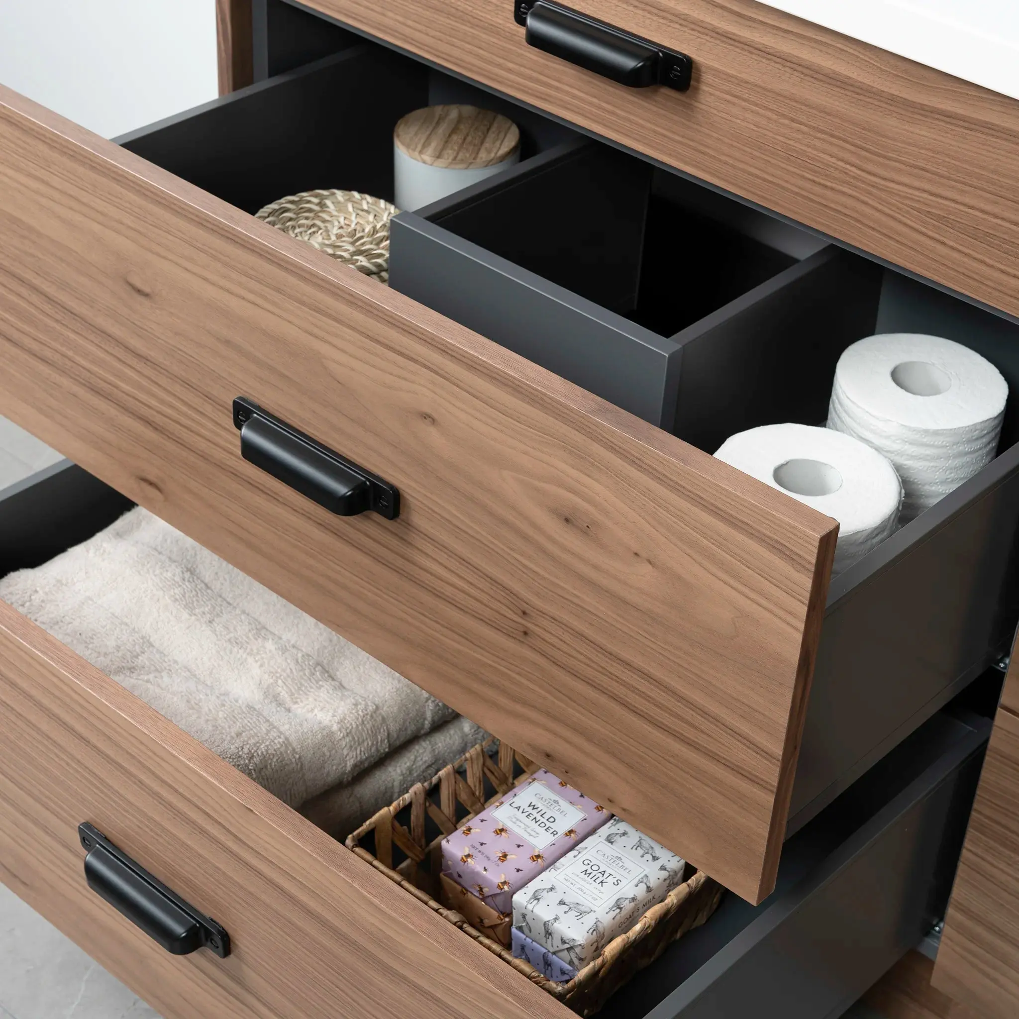 Asher 72" American Black Walnut Bathroom Vanity, Double Sink - Image 7