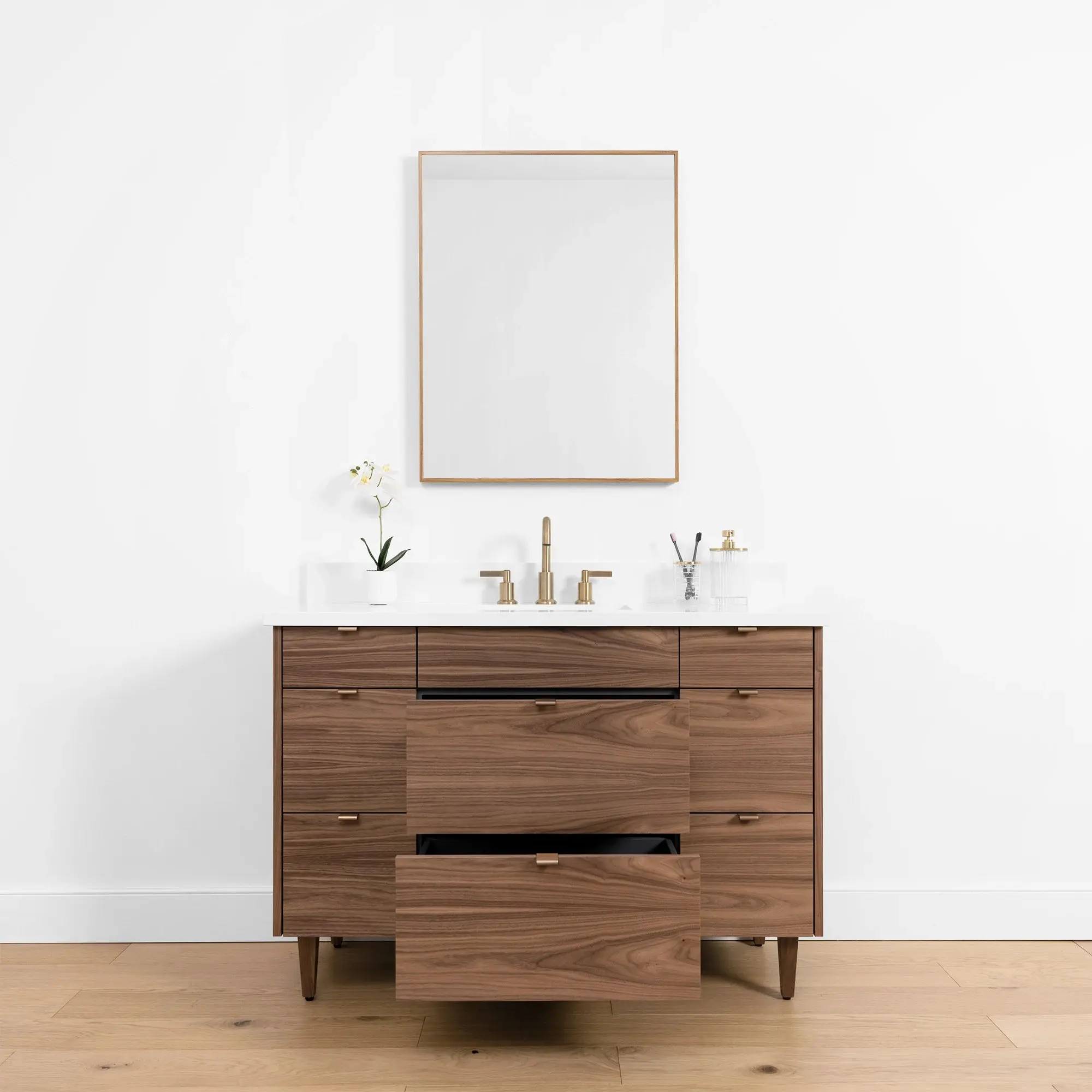 Asher SLIM 48" American Black Walnut Bathroom Vanity - Image 4