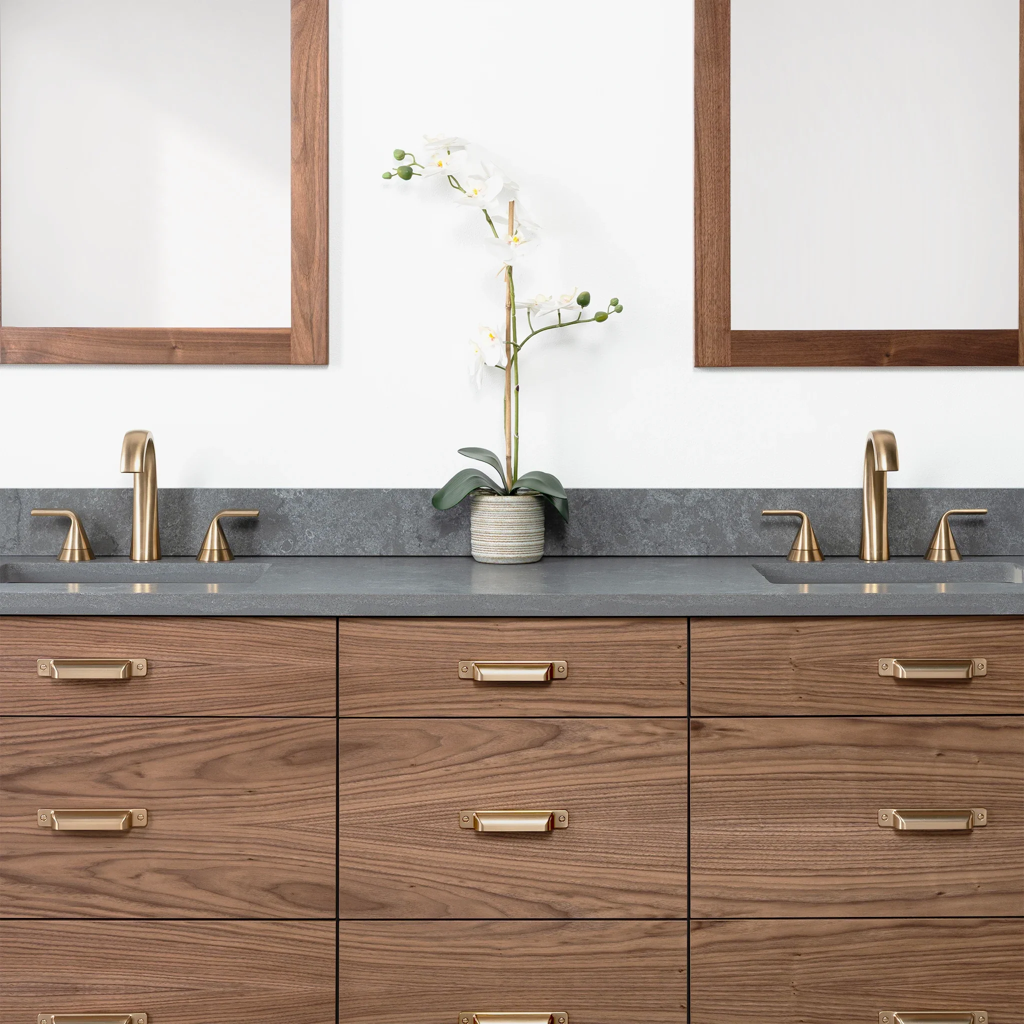 Asher SLIM 72" American Black Walnut Bathroom Vanity, Double Sink - Image 3