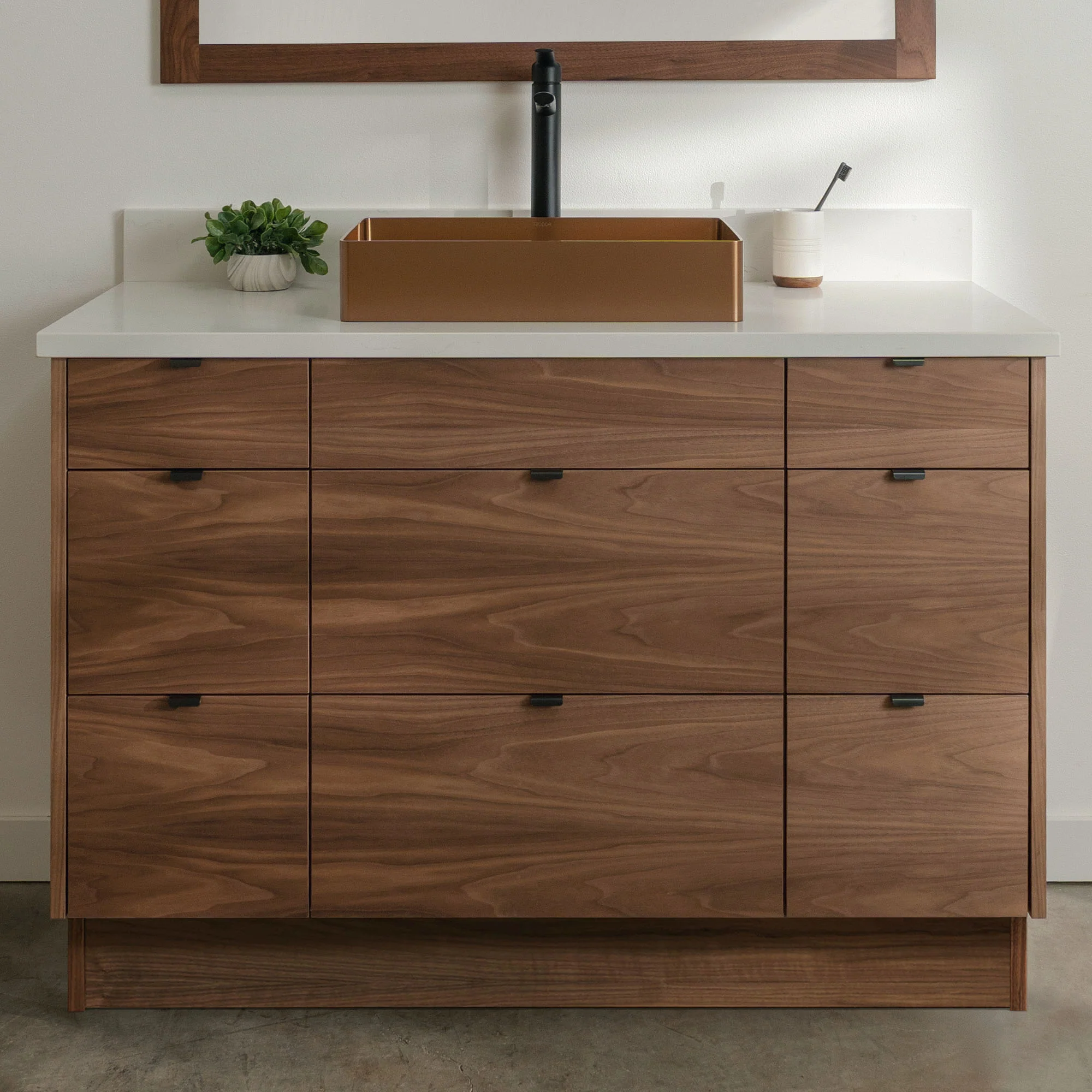 Asher Stainless 48" American Black Walnut Bathroom Vanity - Image 21