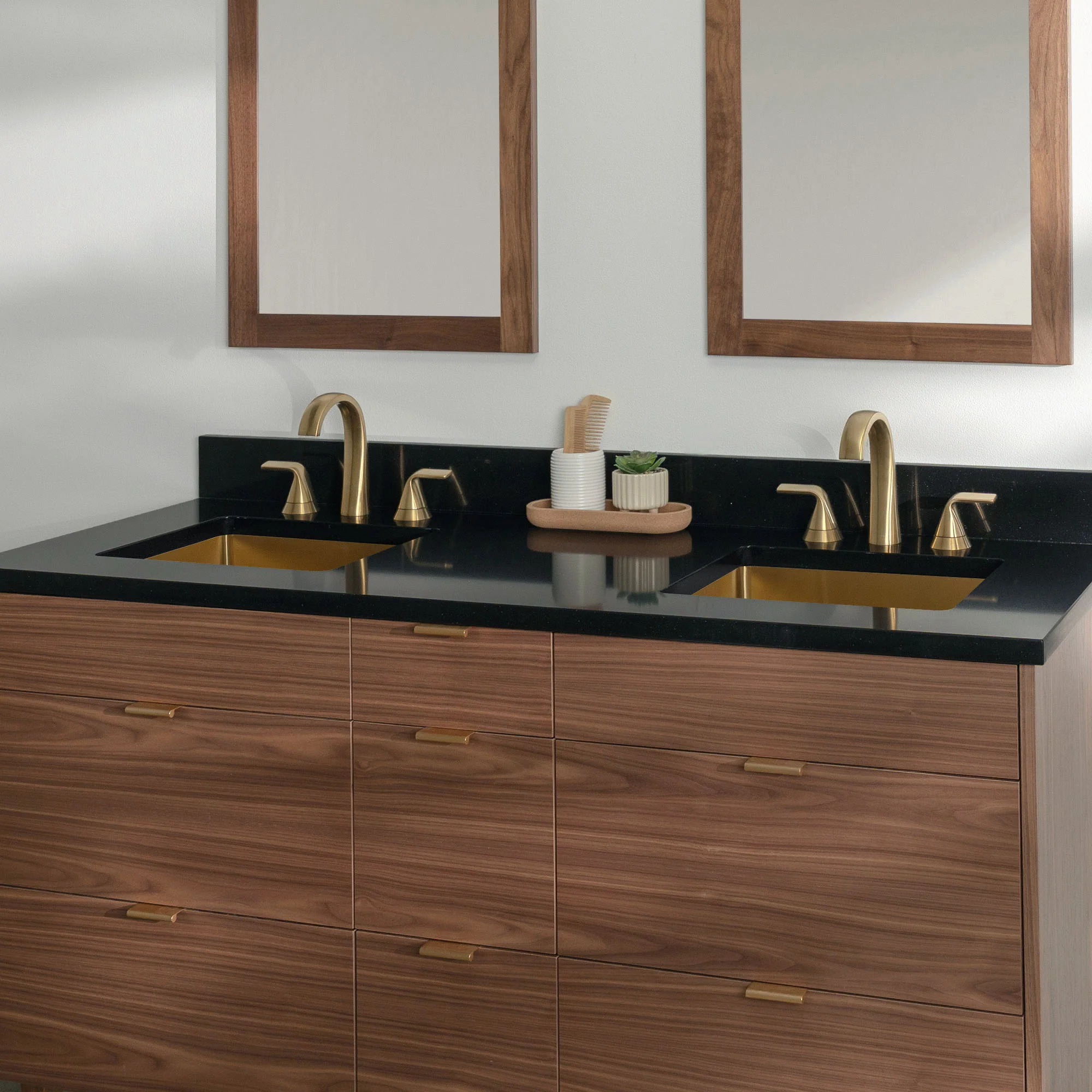 Asher Stainless 60" American Black Walnut Bathroom Vanity, Double Sink - Image 15