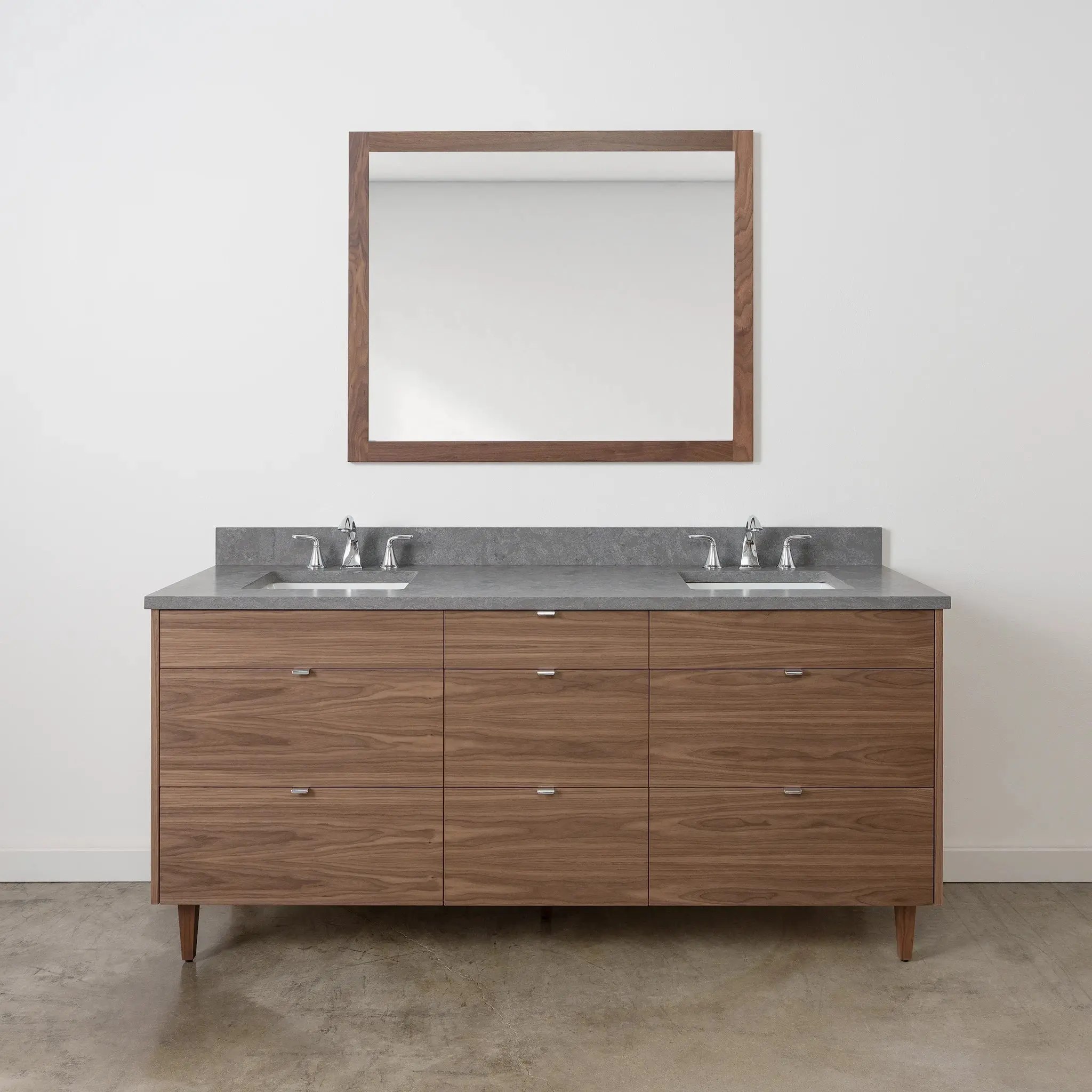 Asher Stainless 72" American Black Walnut Bathroom Vanity, Double Sink - Image 23