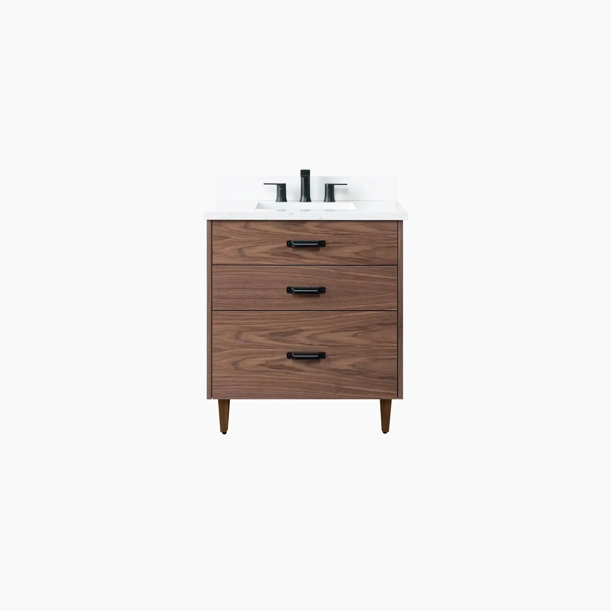 Austin 30" American Black Walnut Bathroom Vanity - All Drawers - Image 19